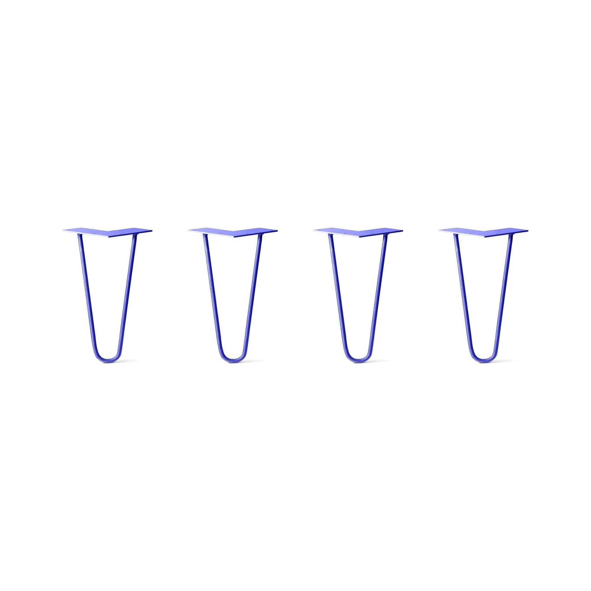 Hairpin Legs Set of 4, 2-Rod Design - Blue Powder Coated Finish