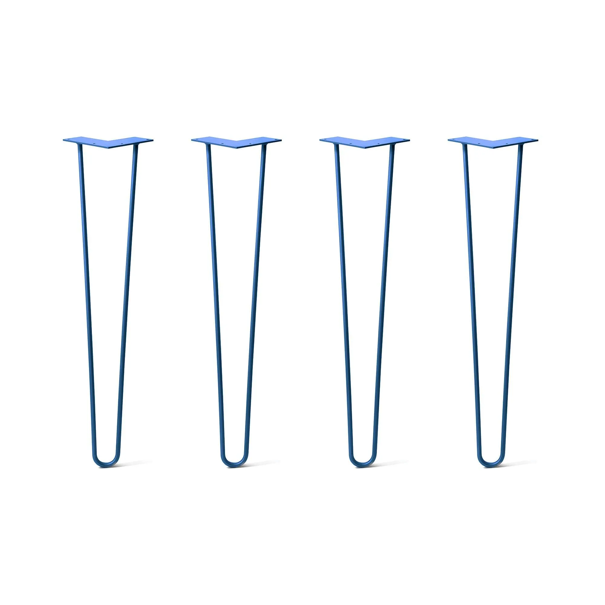 Hairpin Legs Set of 4, 2-Rod Design - Blue Powder Coated Finish