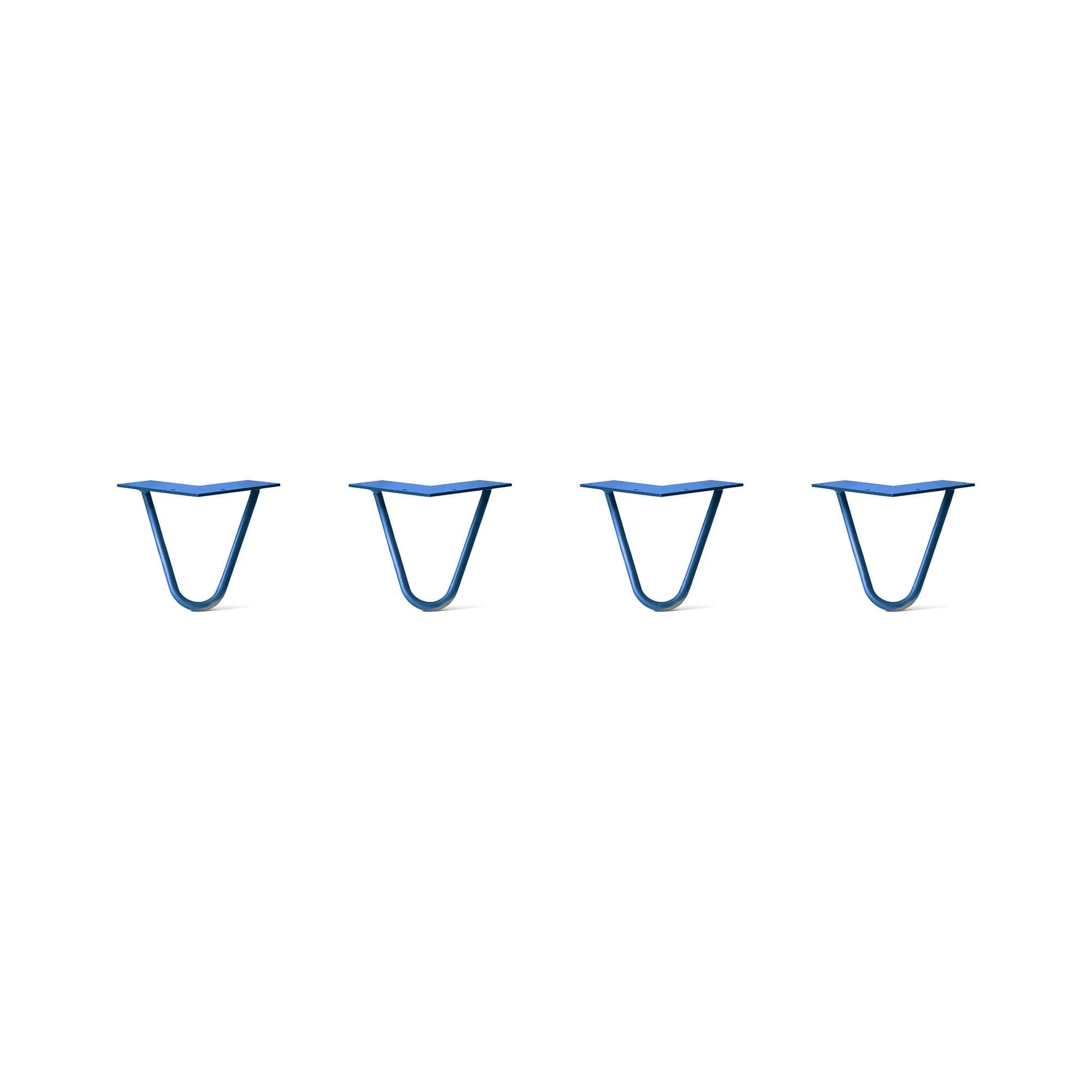 Hairpin Legs Set of 4, 2-Rod Design - Blue Powder Coated Finish
