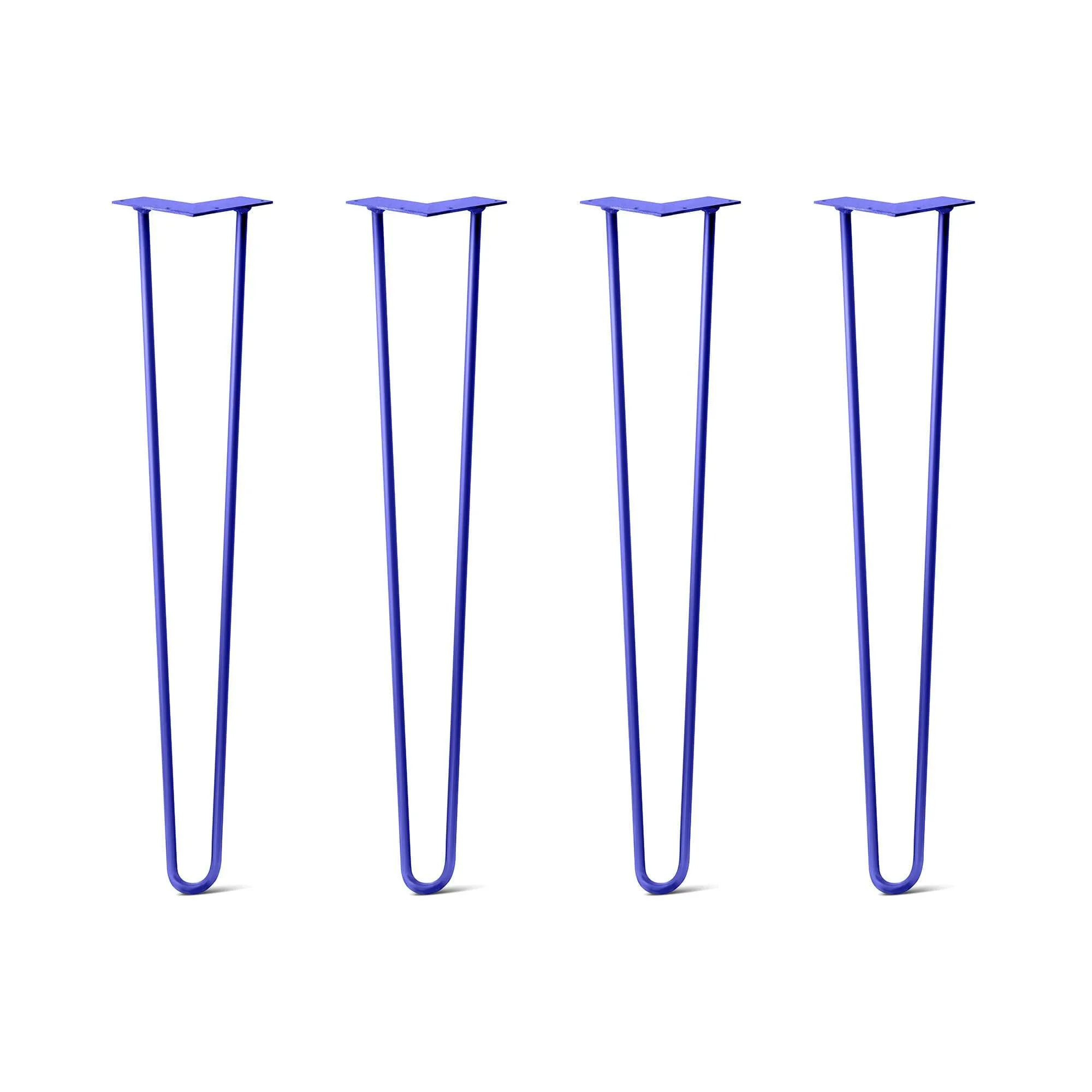 Hairpin Legs Set of 4, 2-Rod Design - Blue Powder Coated Finish