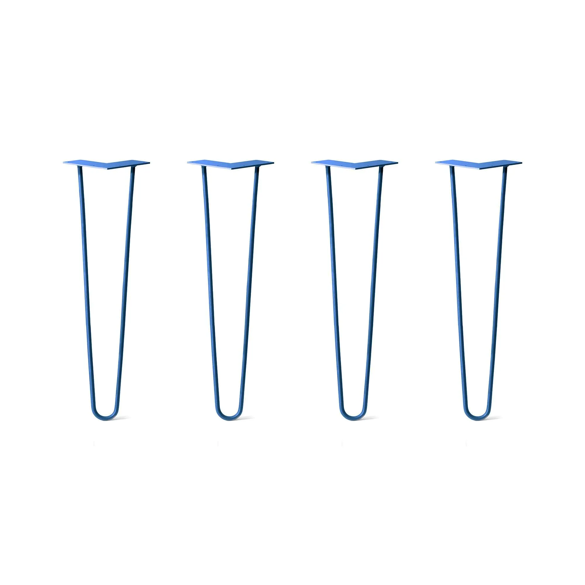 Hairpin Legs Set of 4, 2-Rod Design - Blue Powder Coated Finish