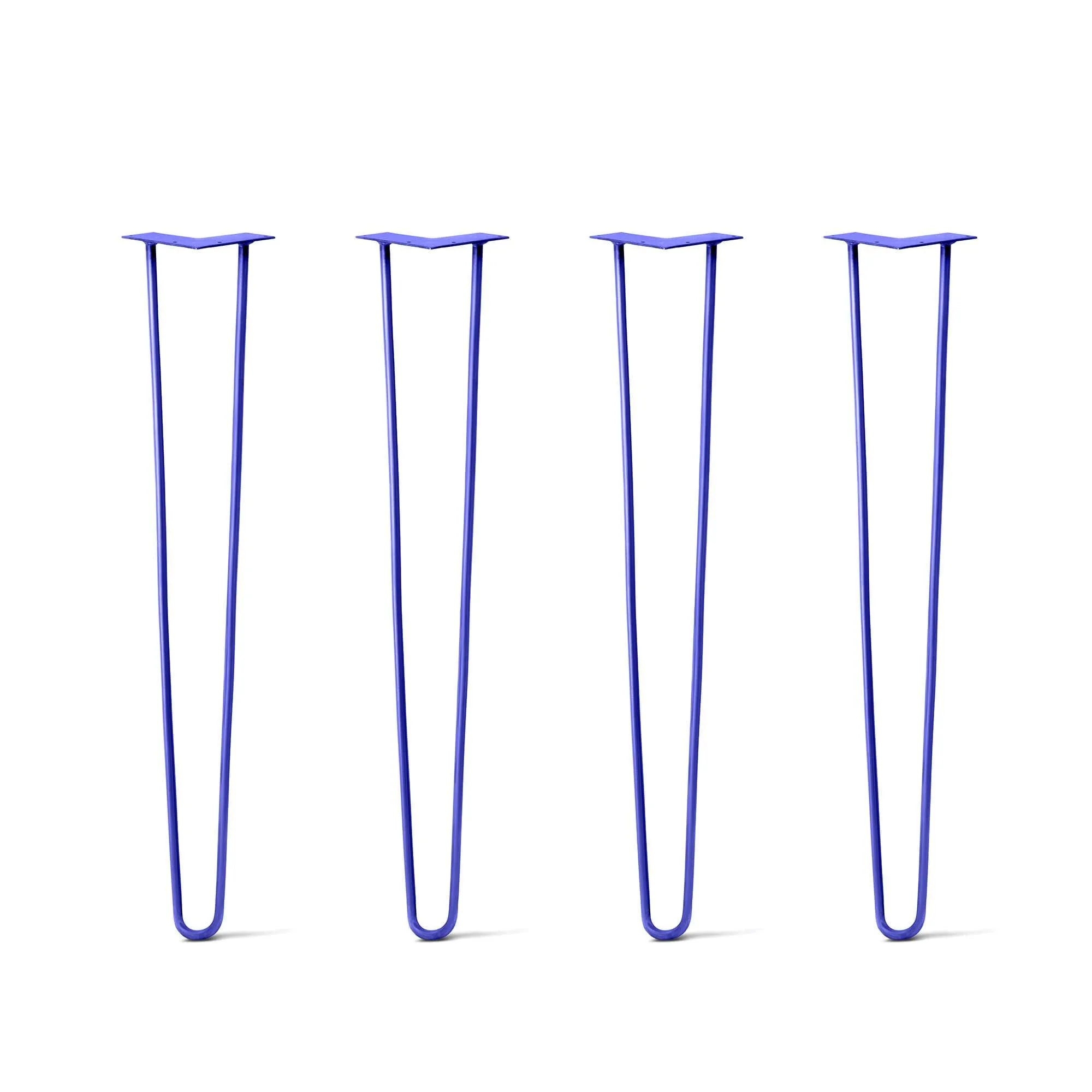 Hairpin Legs Set of 4, 2-Rod Design - Blue Powder Coated Finish
