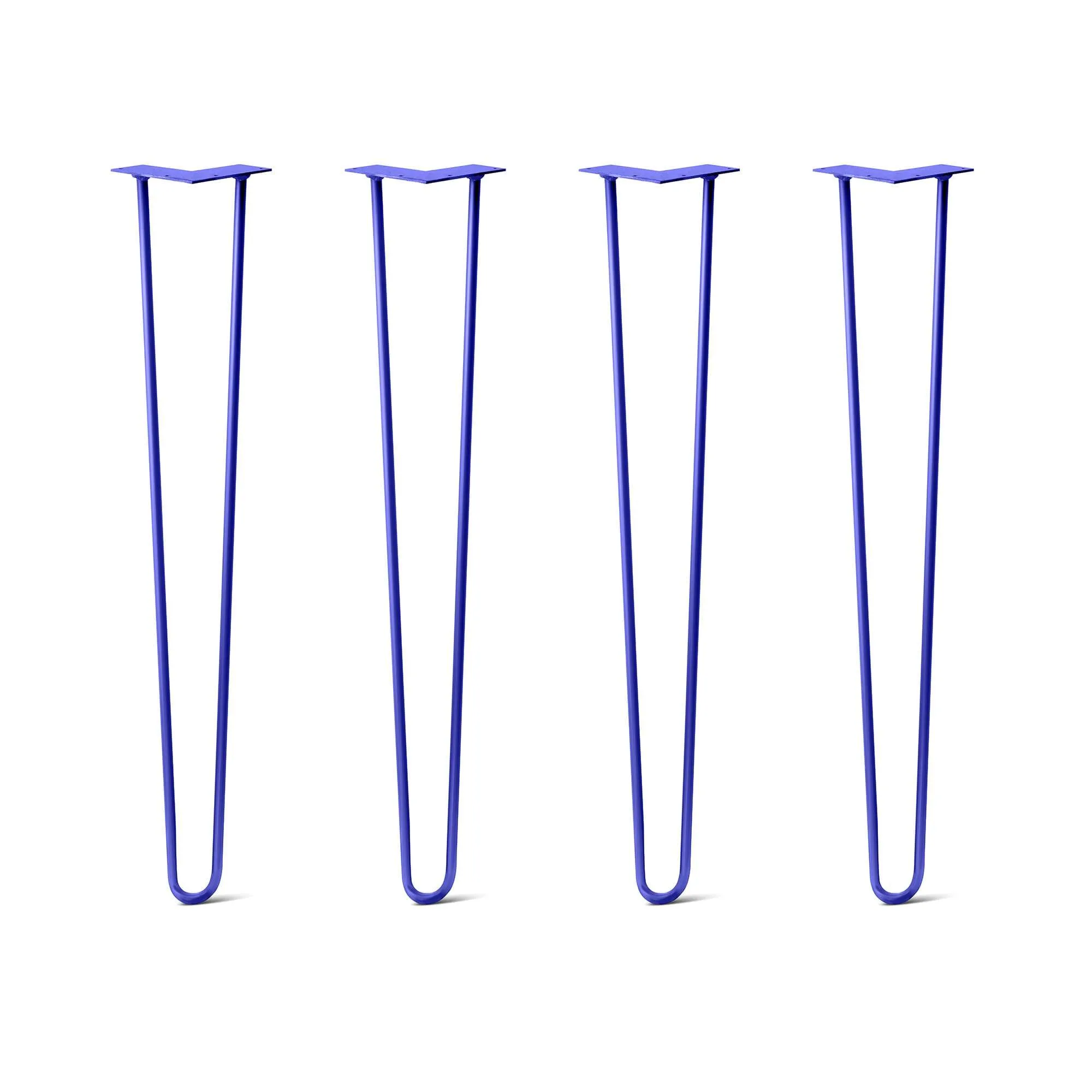 Hairpin Legs Set of 4, 2-Rod Design - Blue Powder Coated Finish