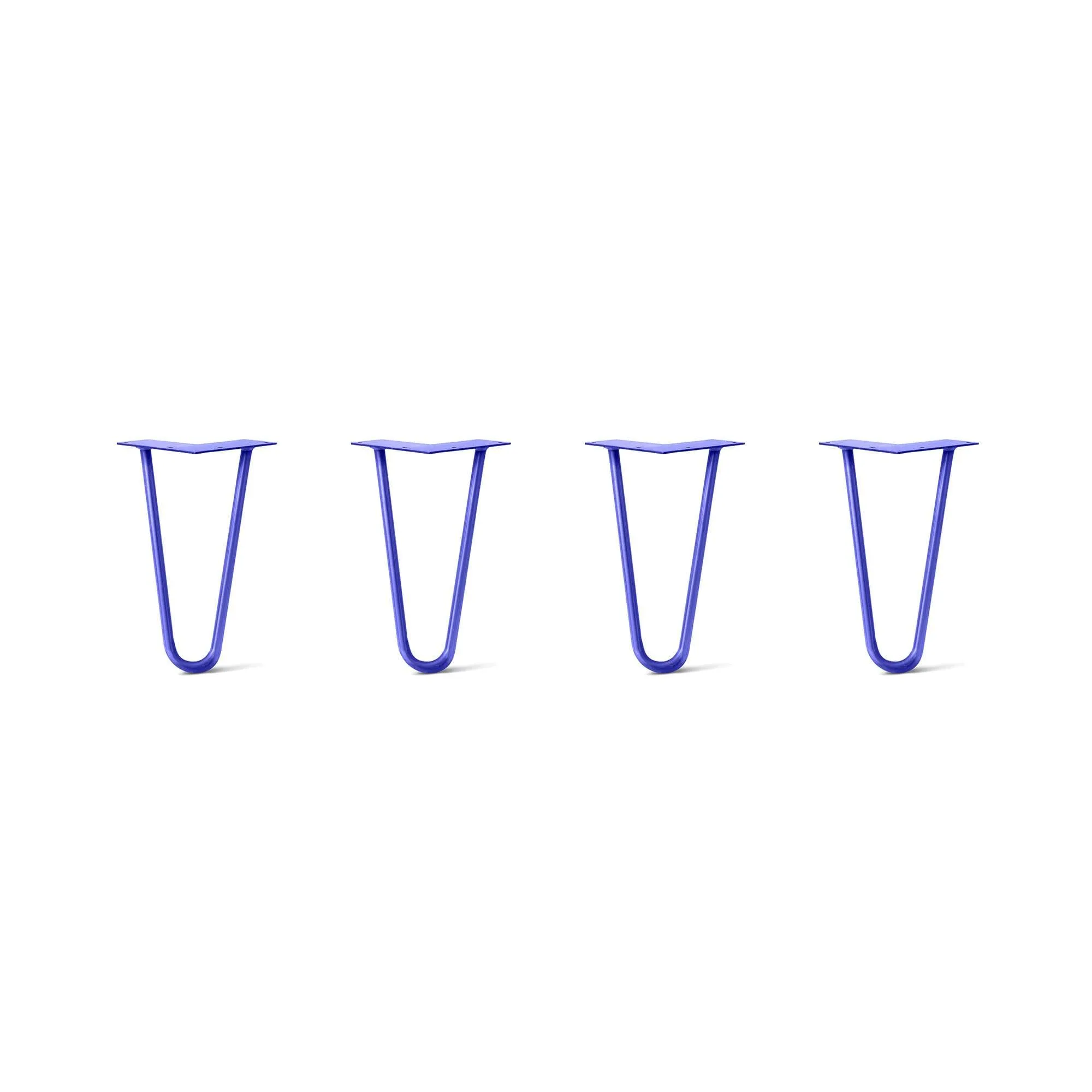 Hairpin Legs Set of 4, 2-Rod Design - Blue Powder Coated Finish