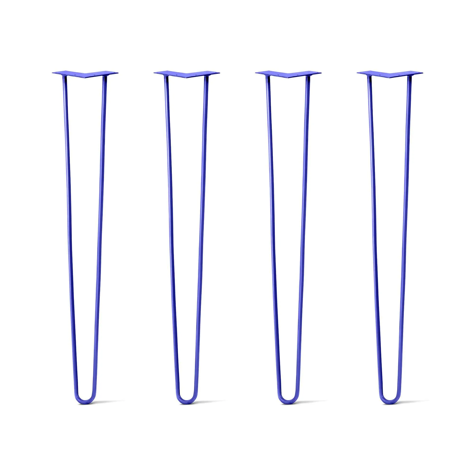Hairpin Legs Set of 4, 2-Rod Design - Blue Powder Coated Finish