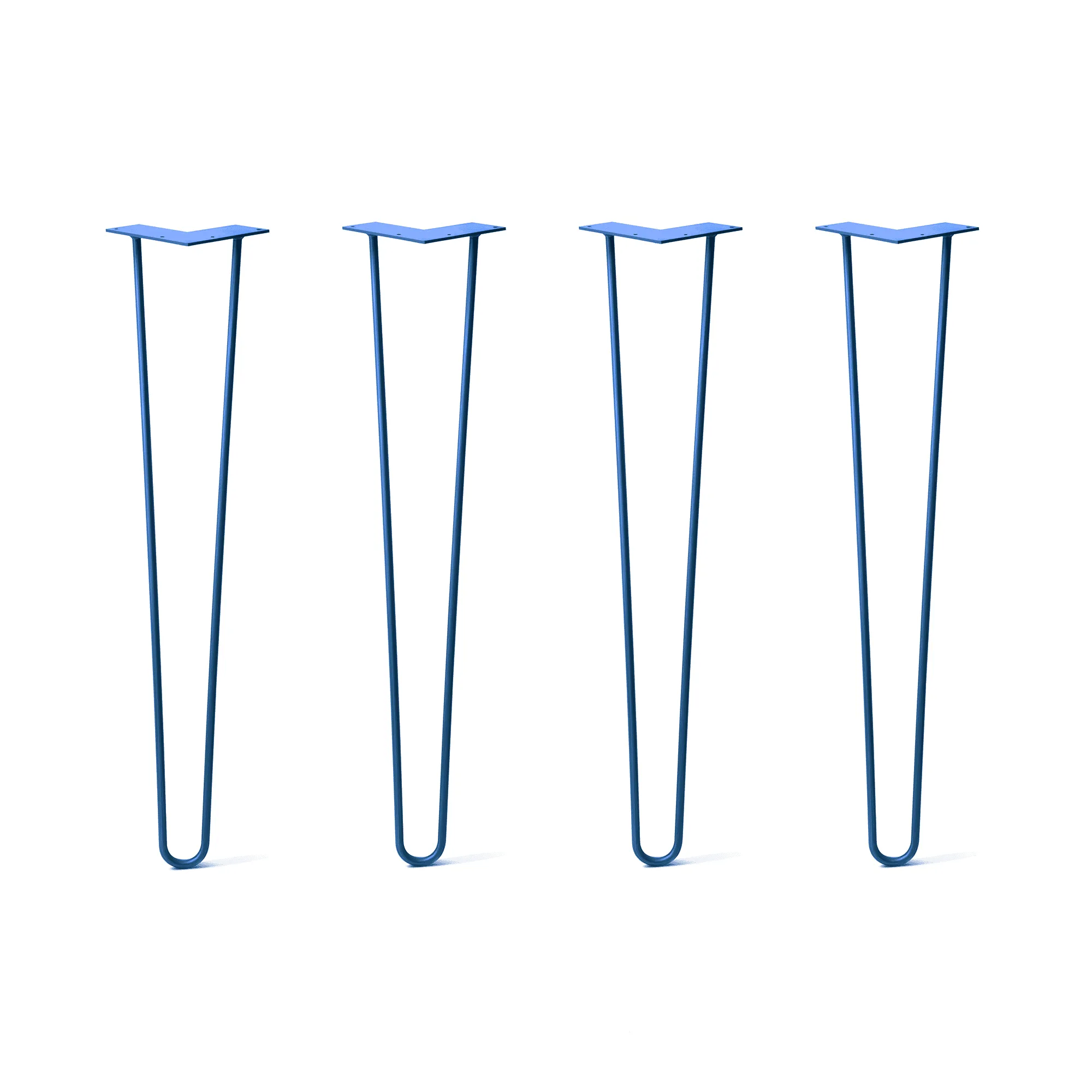 Hairpin Legs Set of 4, 2-Rod Design - Blue Powder Coated Finish
