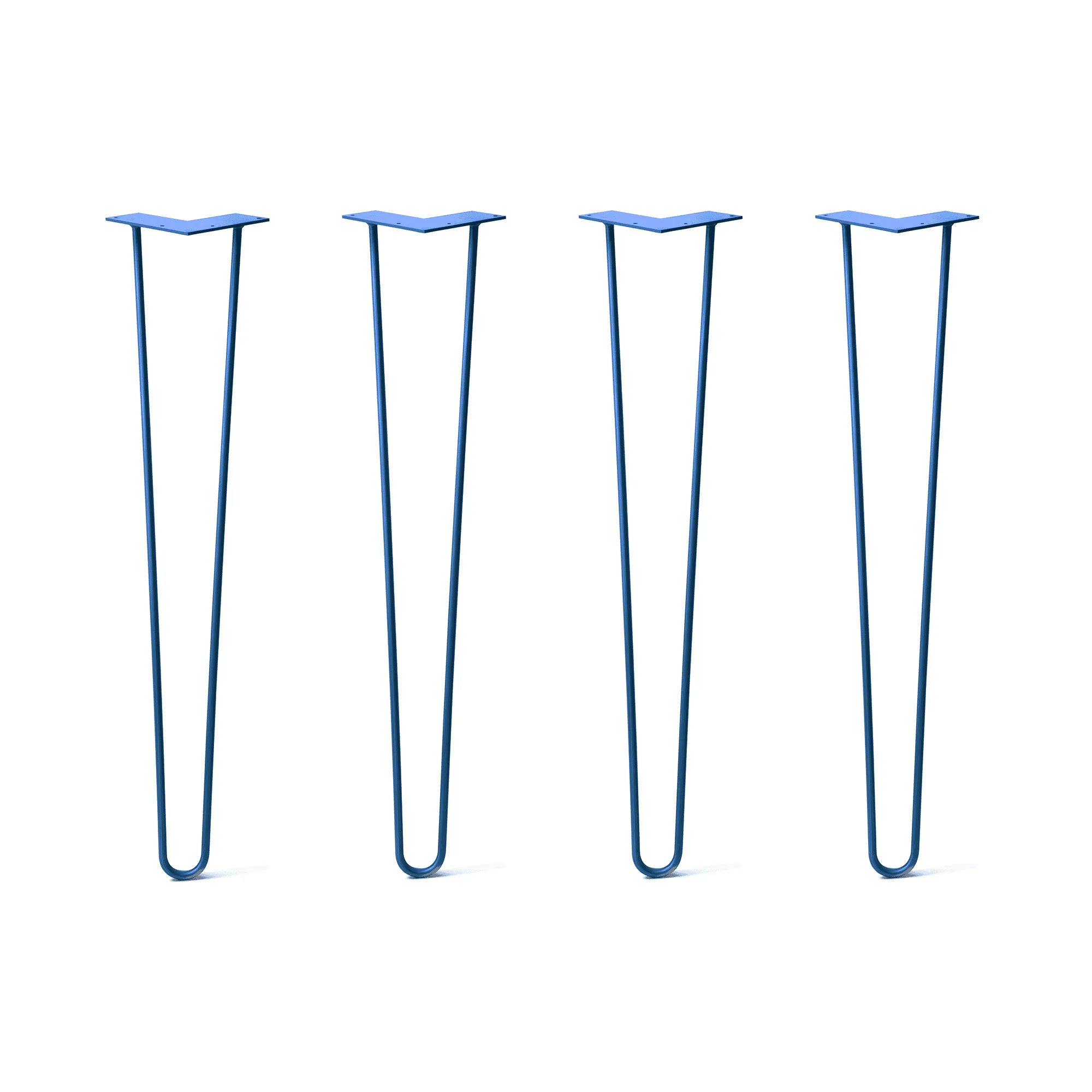 Hairpin Legs Set of 4, 2-Rod Design - Blue Powder Coated Finish