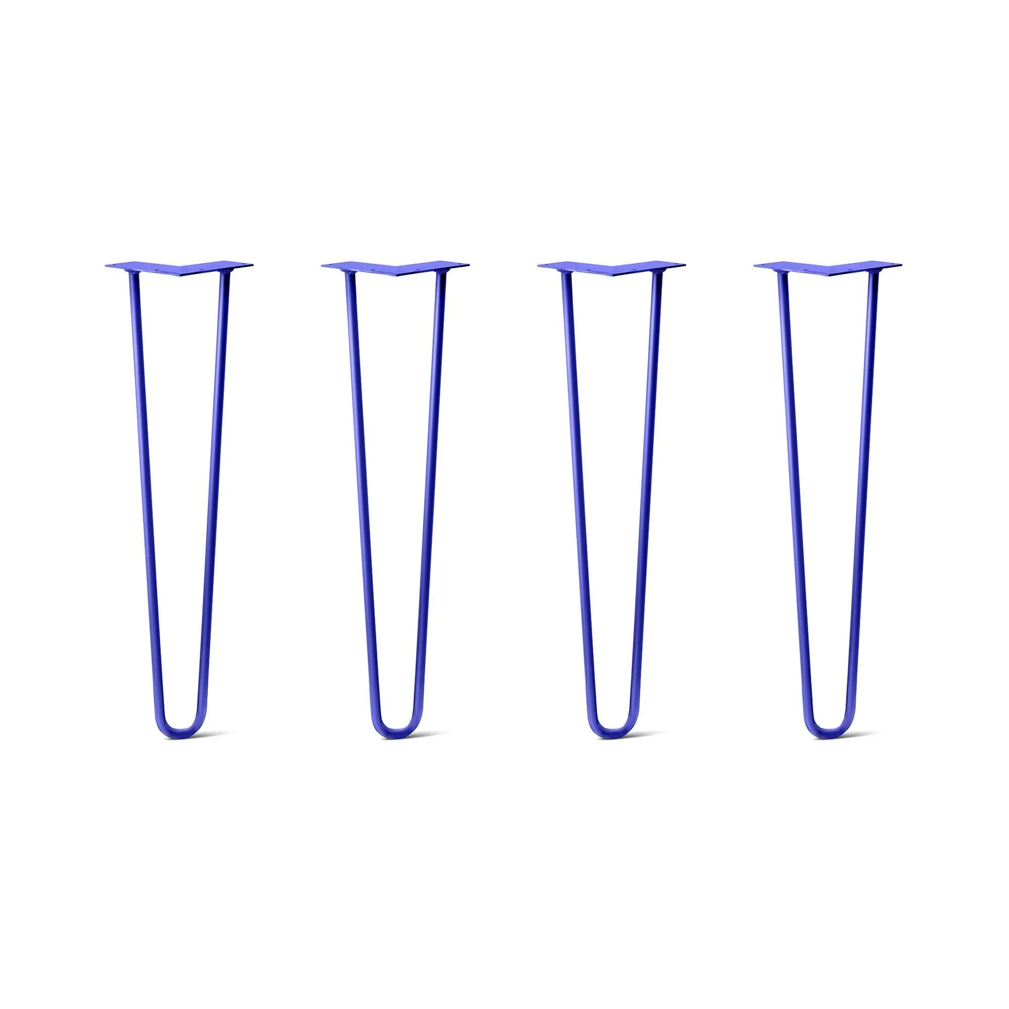 Hairpin Legs Set of 4, 2-Rod Design - Blue Powder Coated Finish