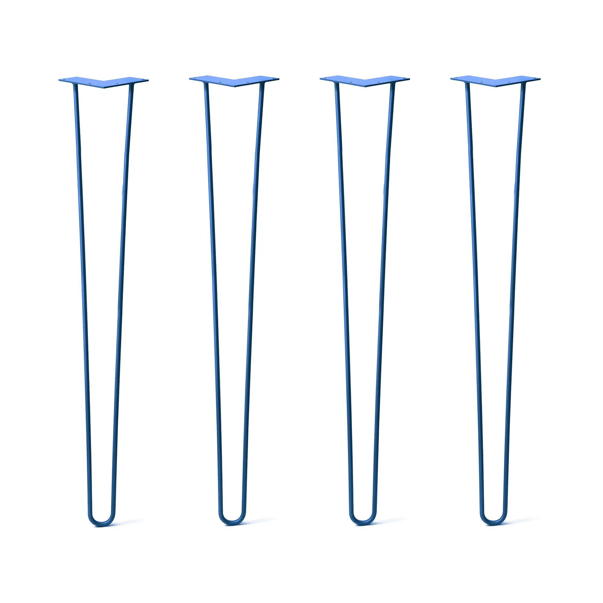 Hairpin Legs Set of 4, 2-Rod Design - Blue Powder Coated Finish