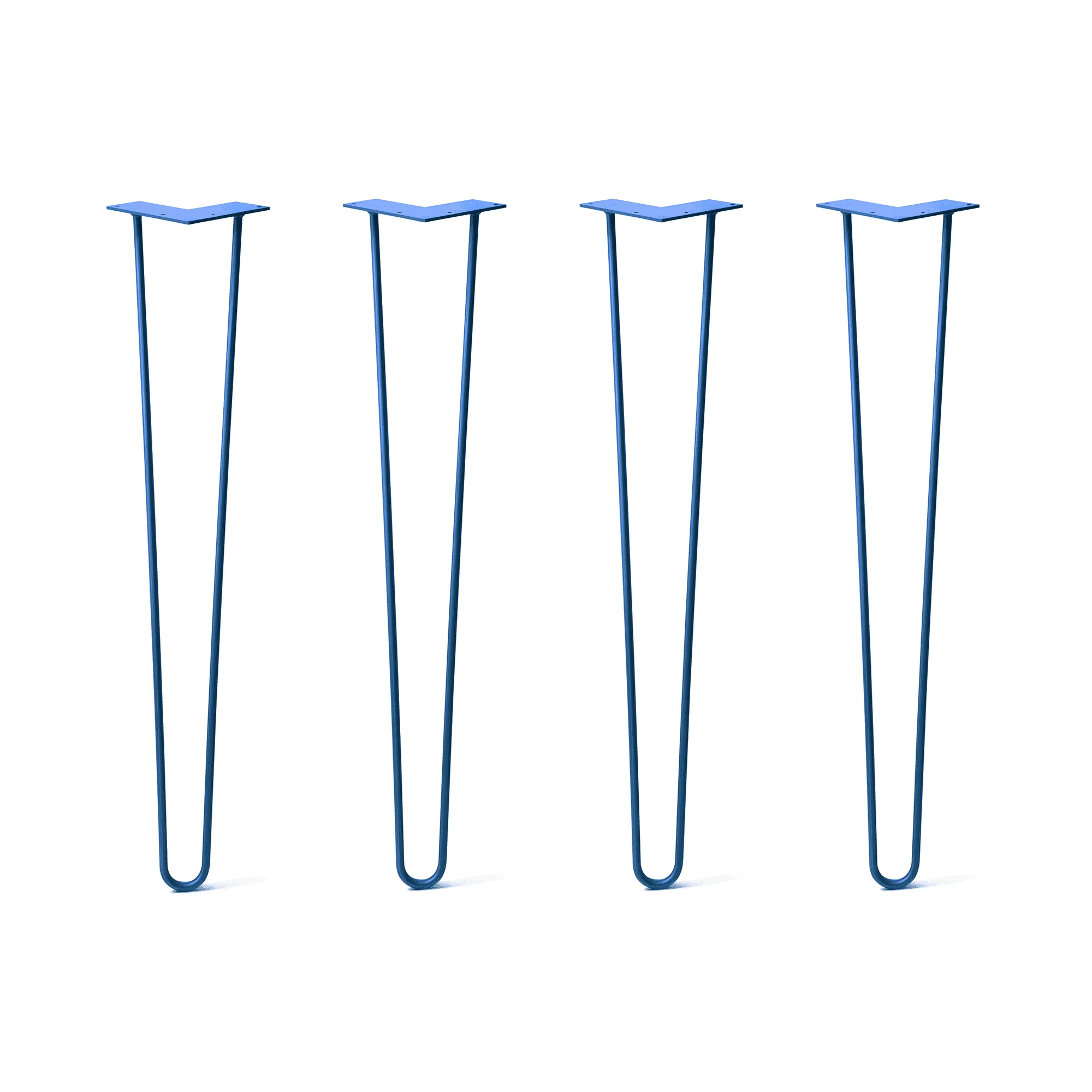 Hairpin Legs Set of 4, 2-Rod Design - Blue Powder Coated Finish