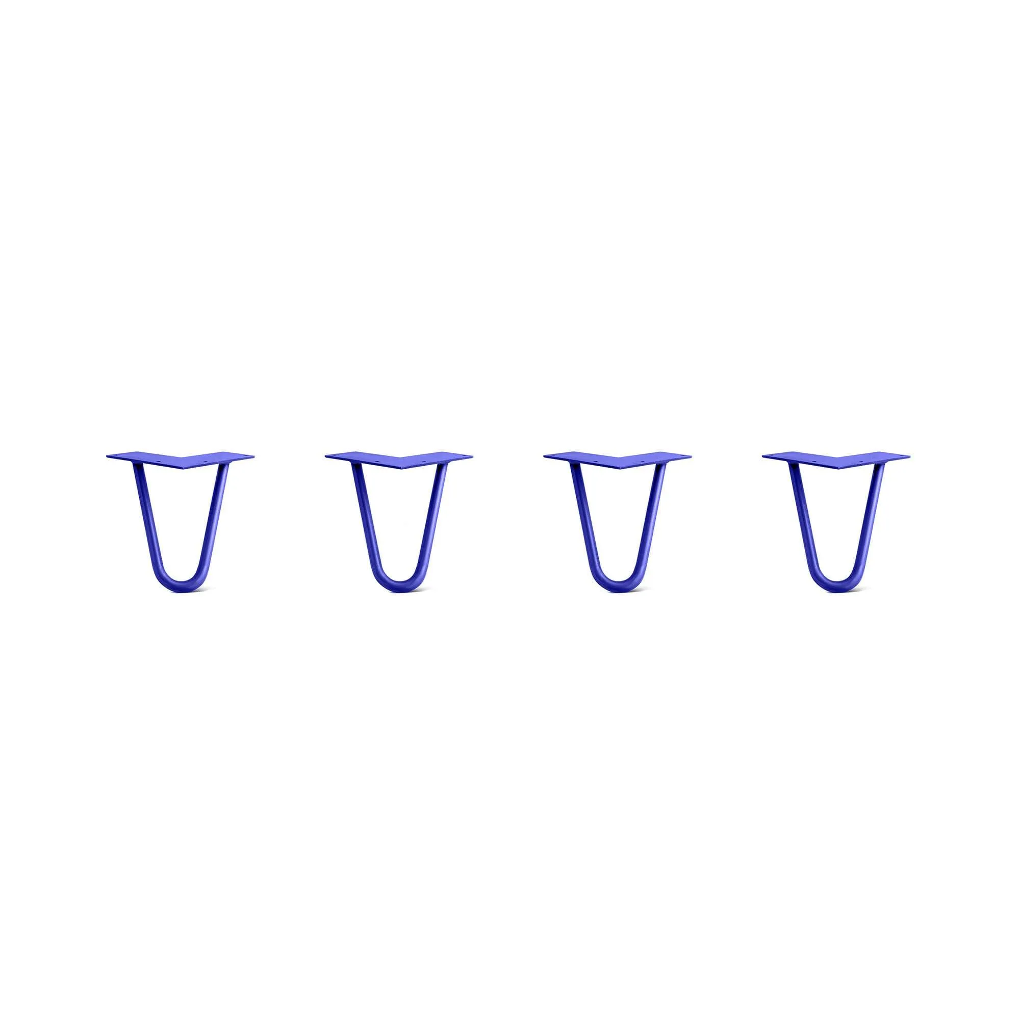 Hairpin Legs Set of 4, 2-Rod Design - Blue Powder Coated Finish