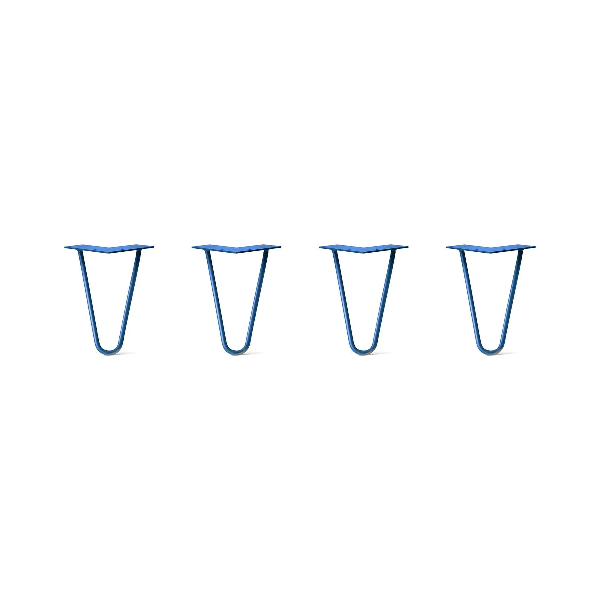 Hairpin Legs Set of 4, 2-Rod Design - Blue Powder Coated Finish