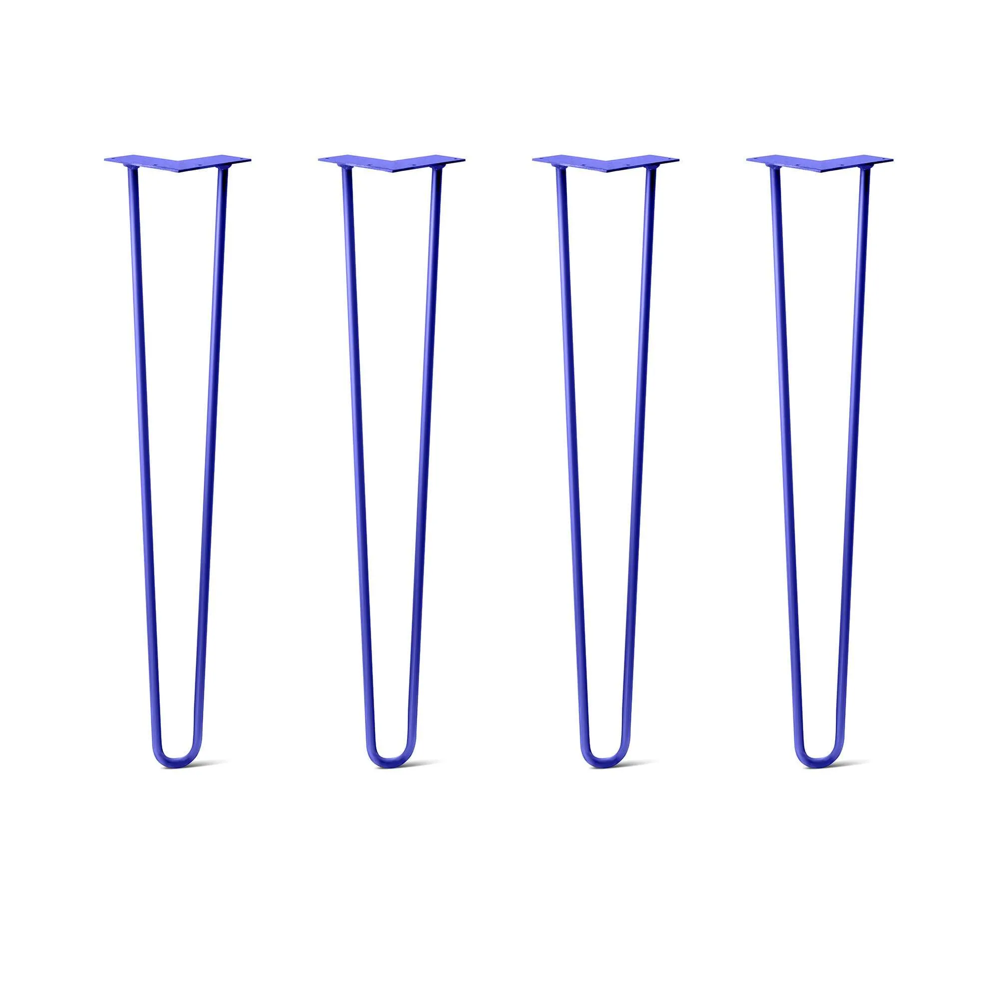 Hairpin Legs Set of 4, 2-Rod Design - Blue Powder Coated Finish
