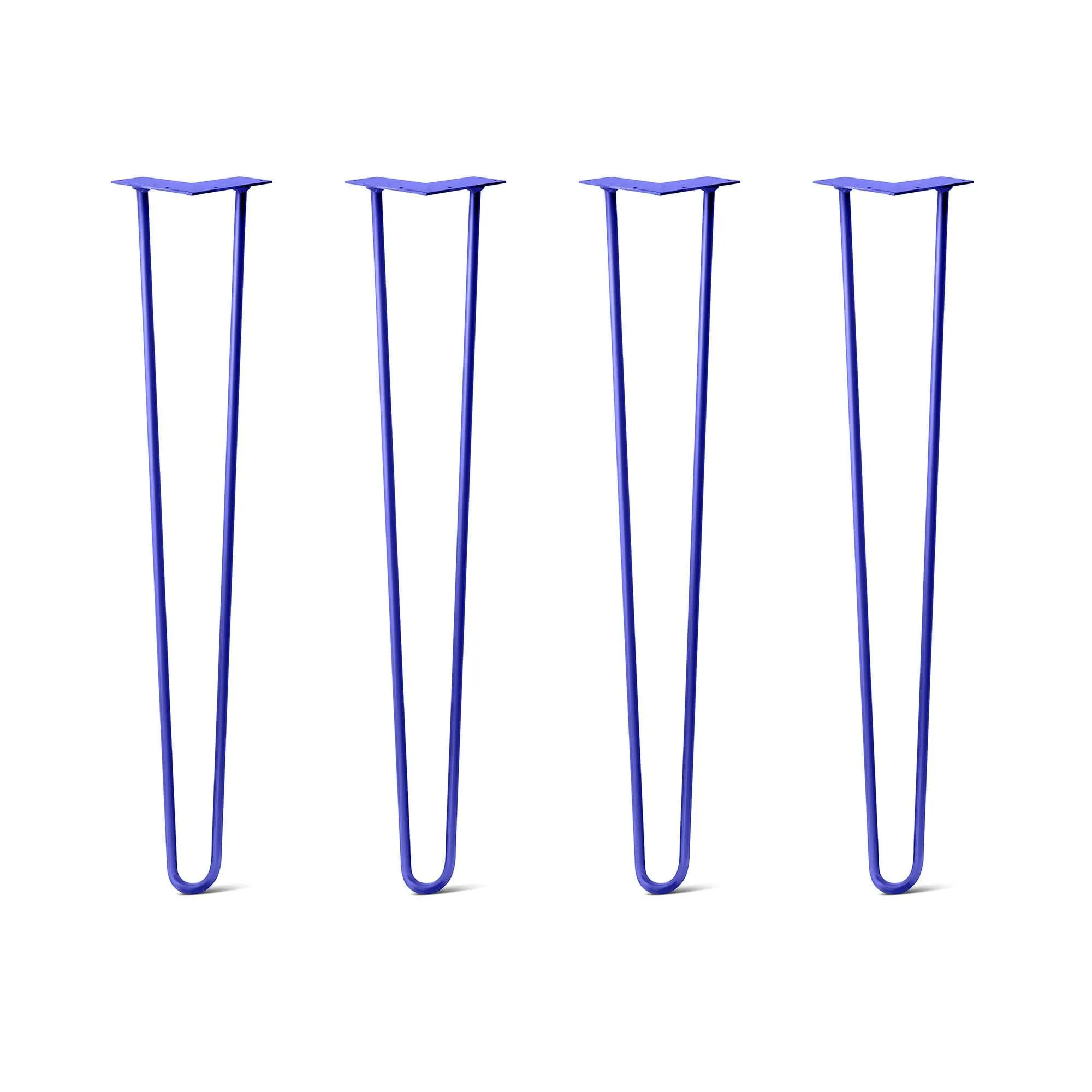 Hairpin Legs Set of 4, 2-Rod Design - Blue Powder Coated Finish