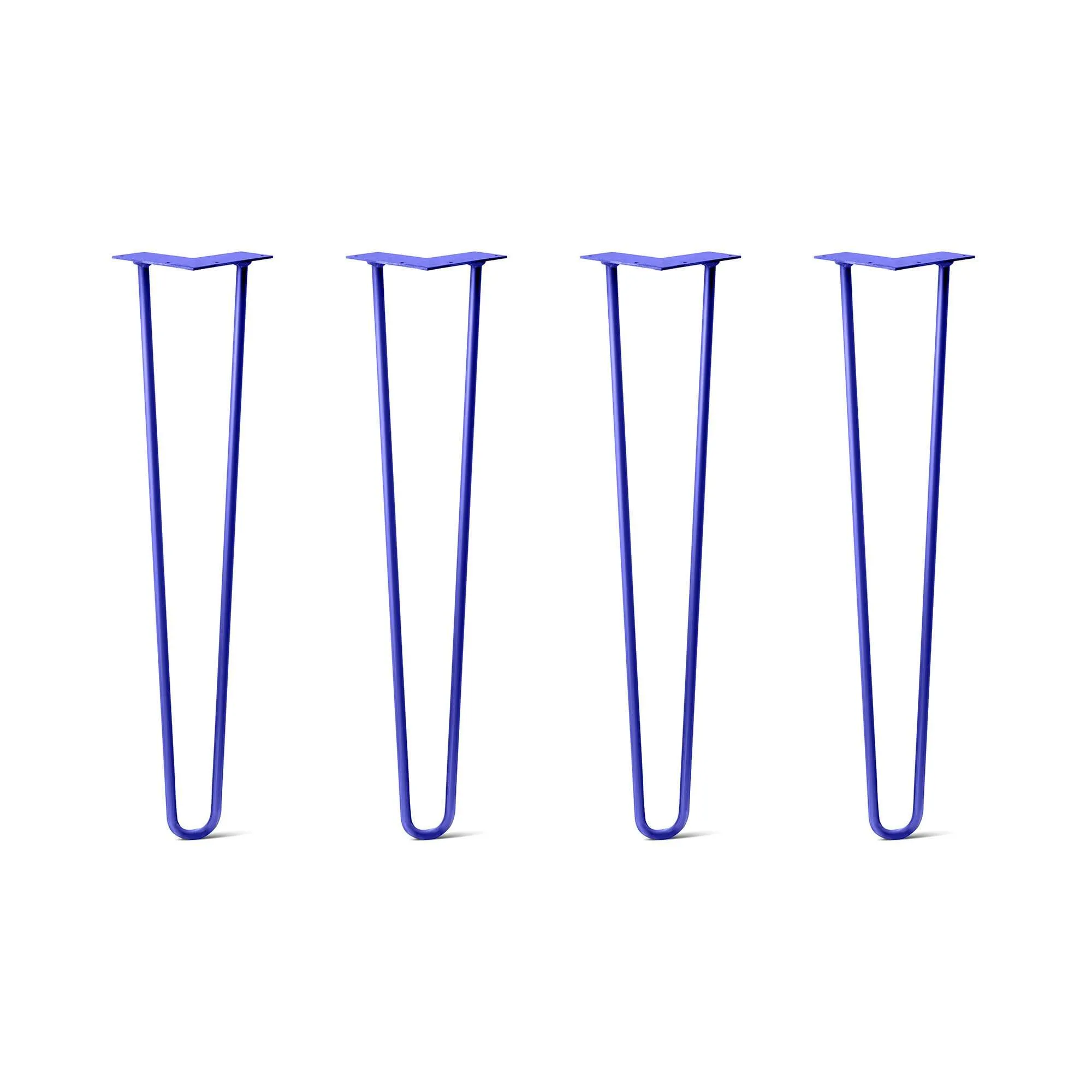 Hairpin Legs Set of 4, 2-Rod Design - Blue Powder Coated Finish