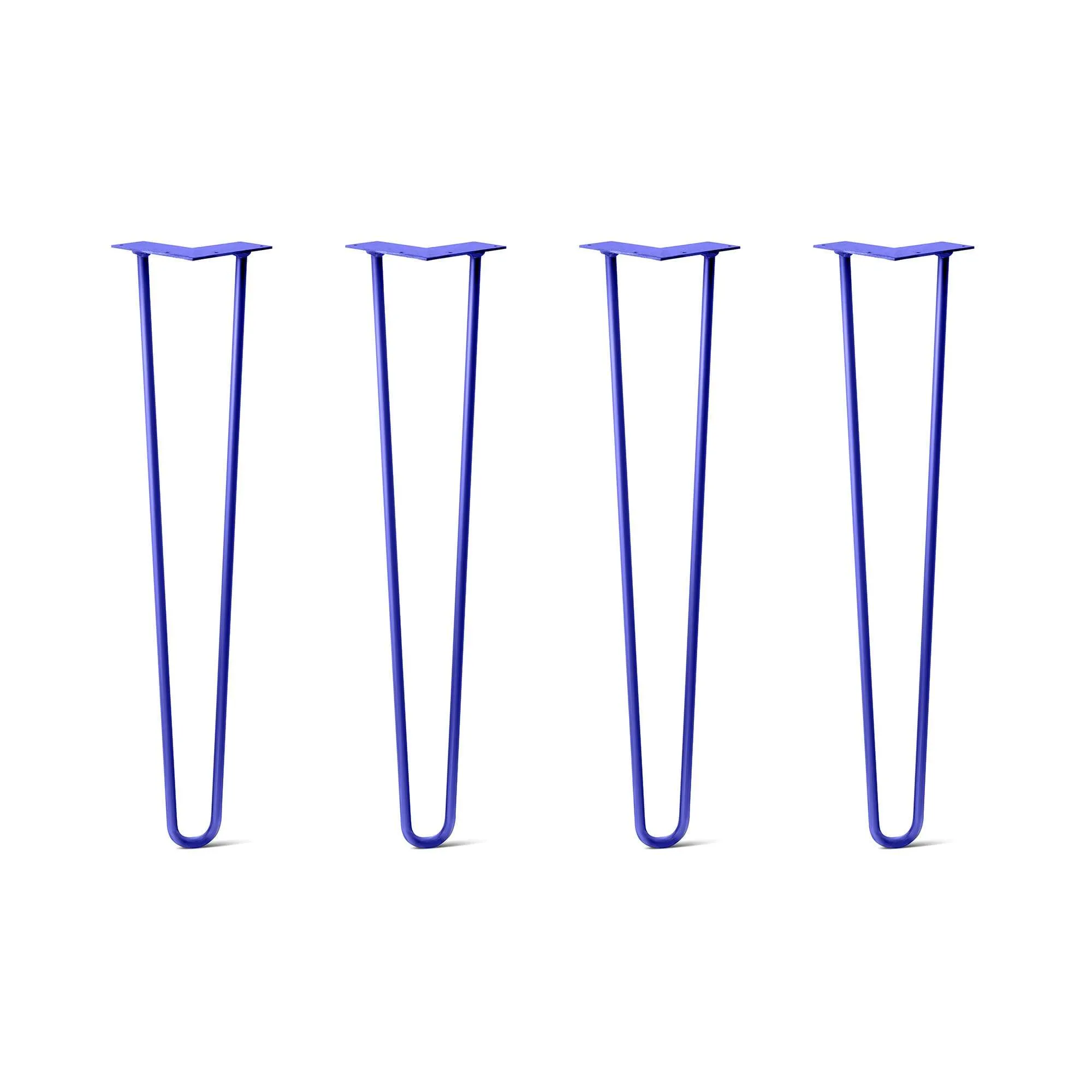 Hairpin Legs Set of 4, 2-Rod Design - Blue Powder Coated Finish