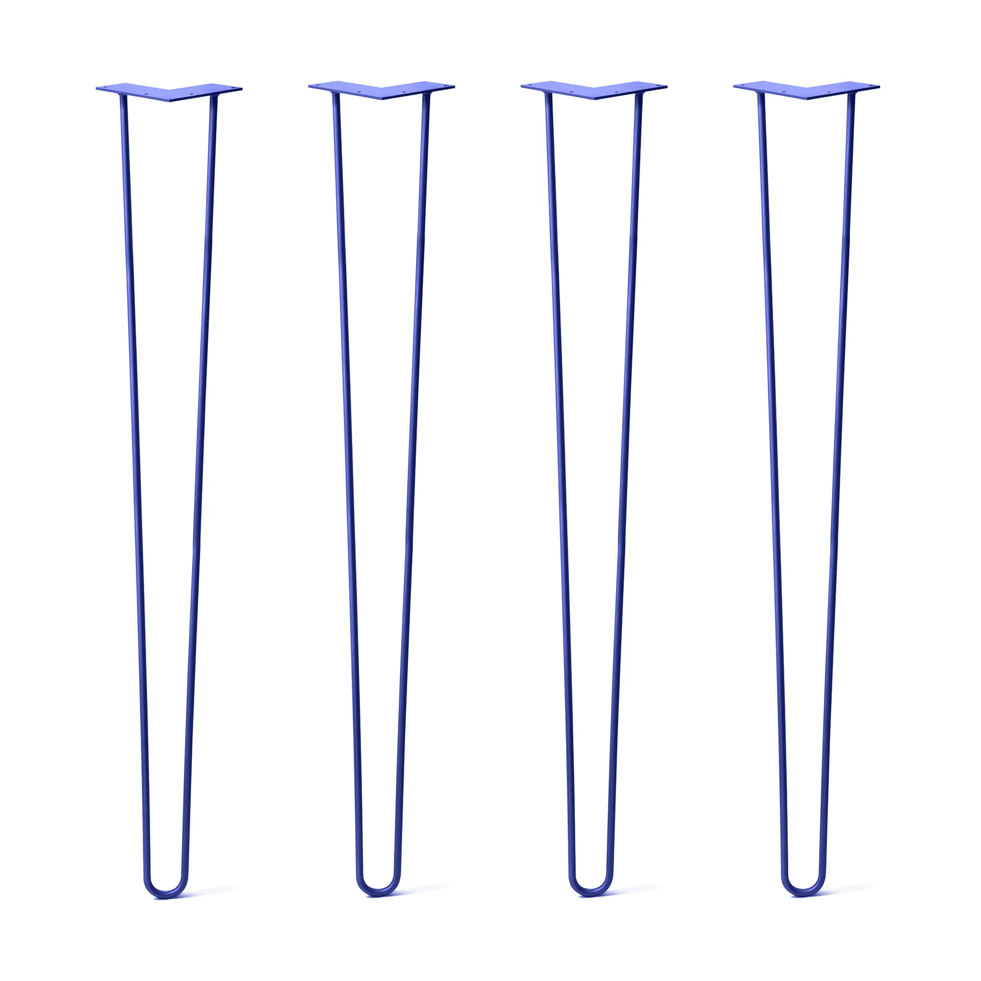 Hairpin Legs Set of 4, 2-Rod Design - Blue Powder Coated Finish