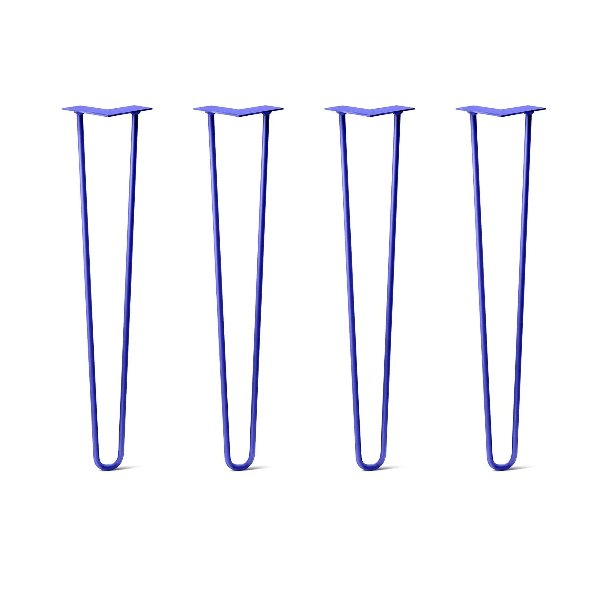 Hairpin Legs Set of 4, 2-Rod Design - Blue Powder Coated Finish