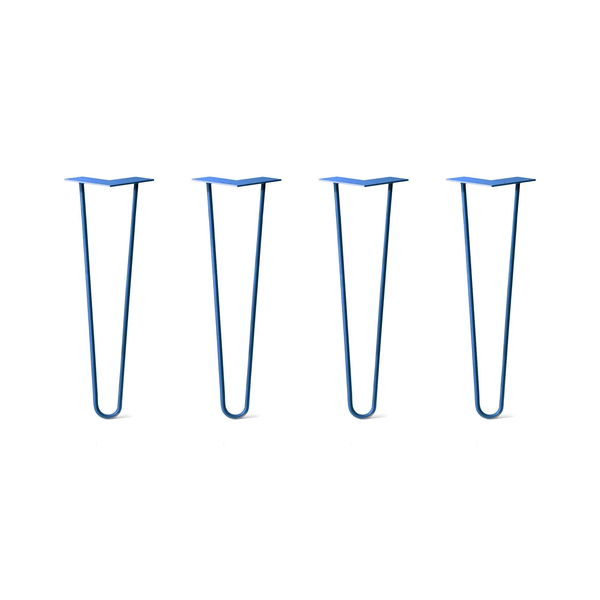 Hairpin Legs Set of 4, 2-Rod Design - Blue Powder Coated Finish