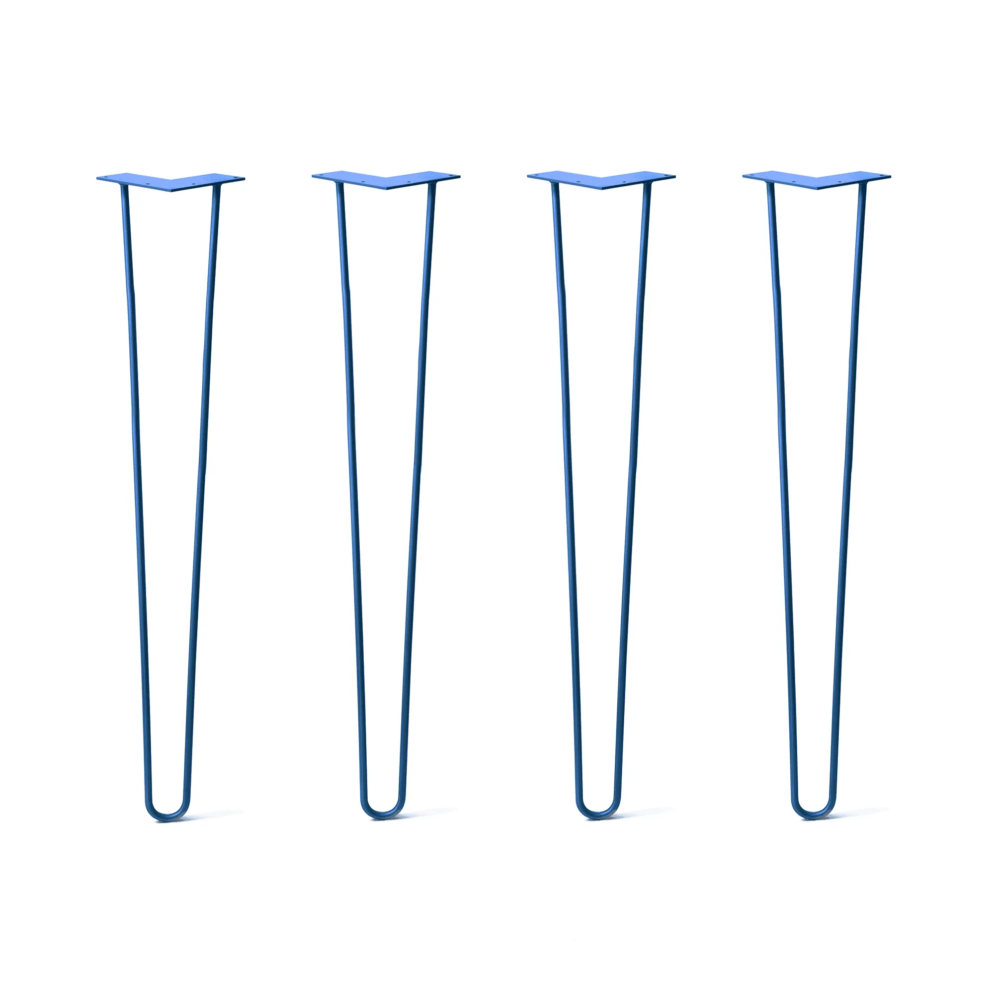 Hairpin Legs Set of 4, 2-Rod Design - Blue Powder Coated Finish