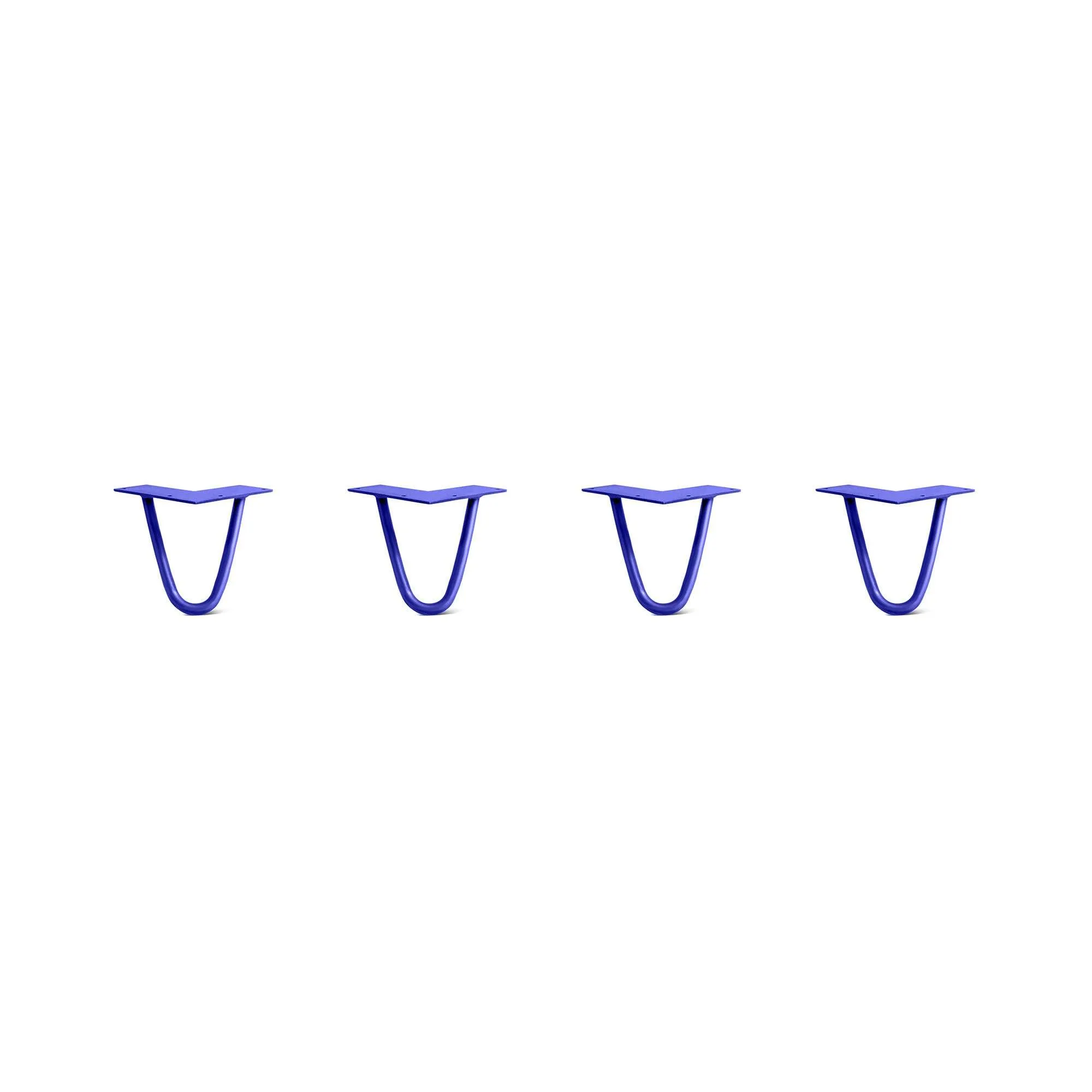 Hairpin Legs Set of 4, 2-Rod Design - Blue Powder Coated Finish