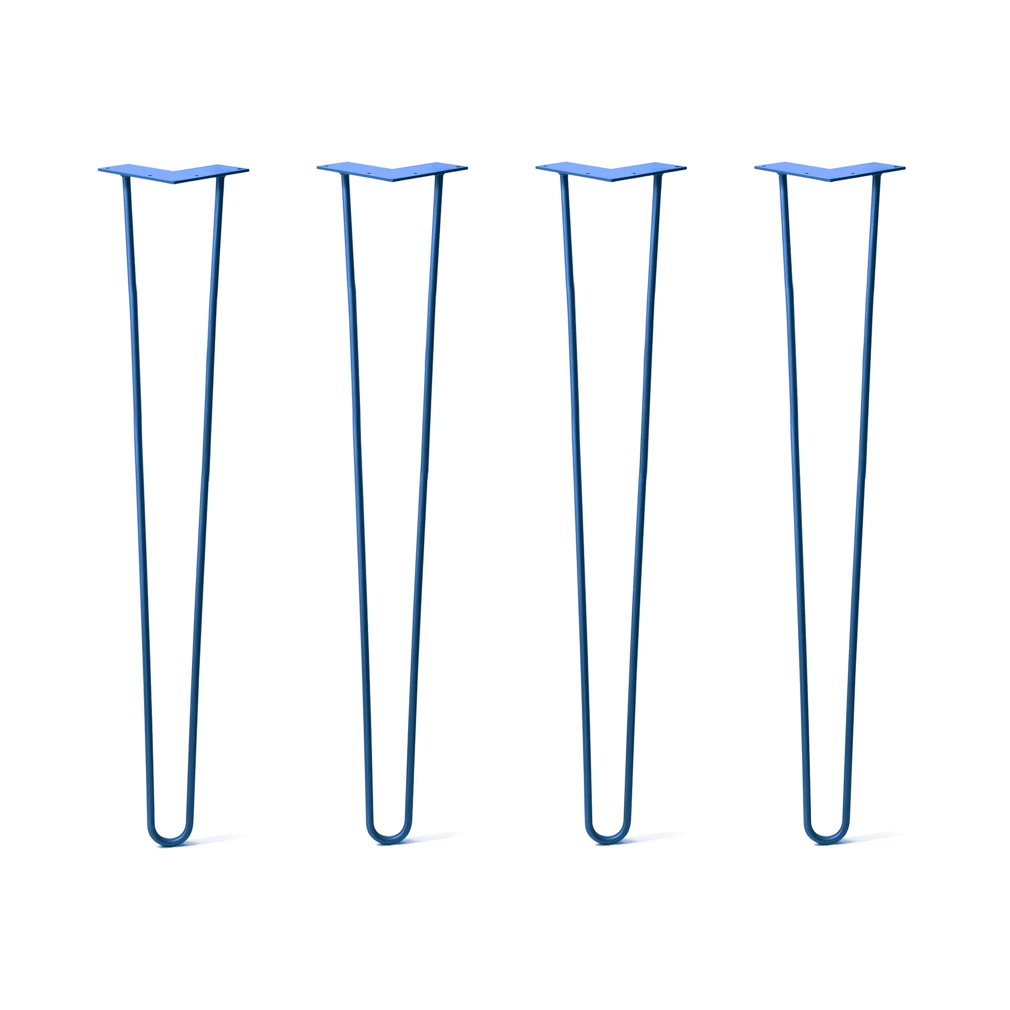 Hairpin Legs Set of 4, 2-Rod Design - Blue Powder Coated Finish