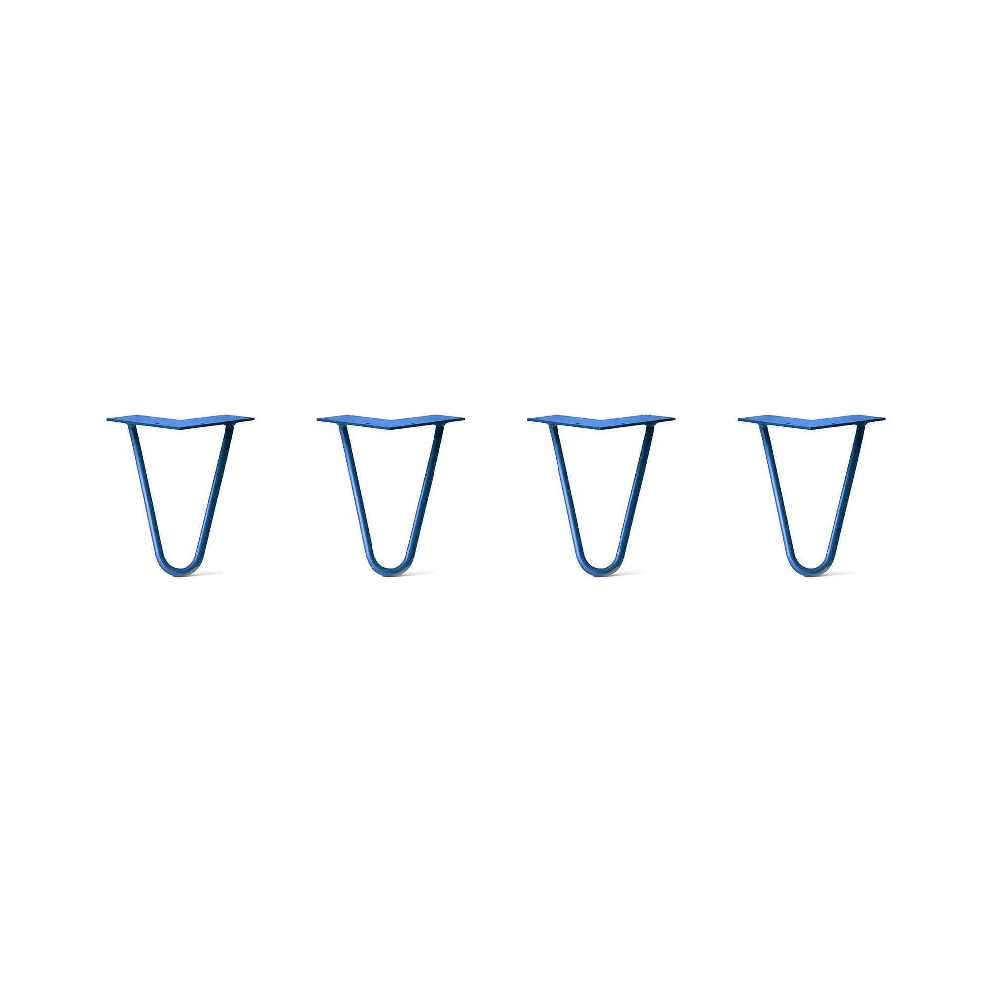 Hairpin Legs Set of 4, 2-Rod Design - Blue Powder Coated Finish