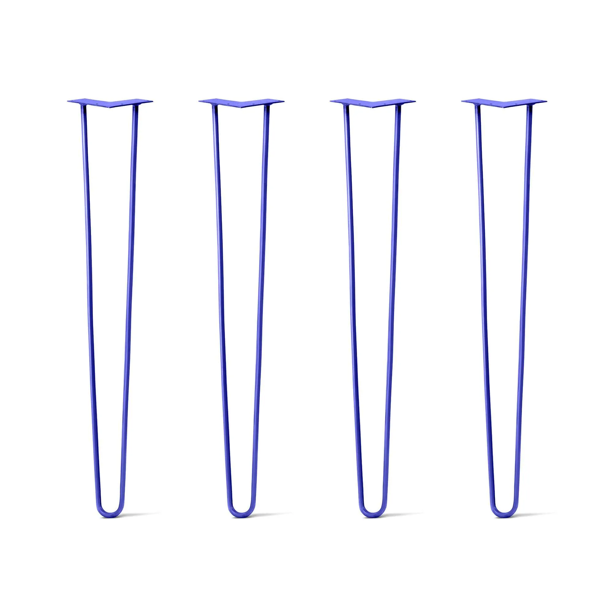 Hairpin Legs Set of 4, 2-Rod Design - Blue Powder Coated Finish