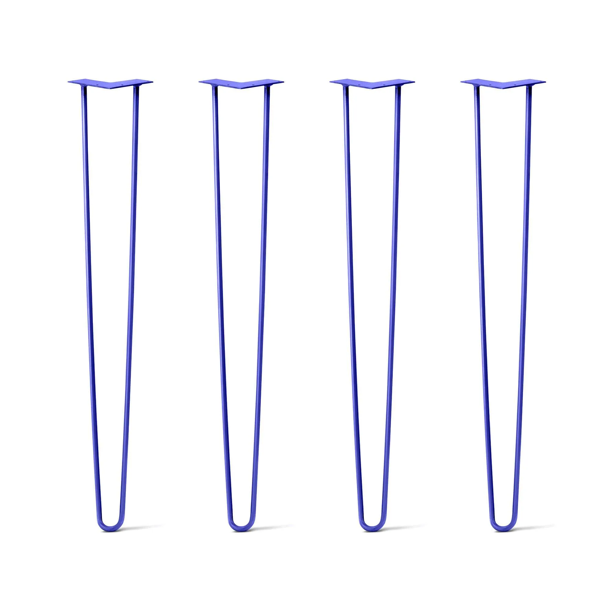 Hairpin Legs Set of 4, 2-Rod Design - Blue Powder Coated Finish