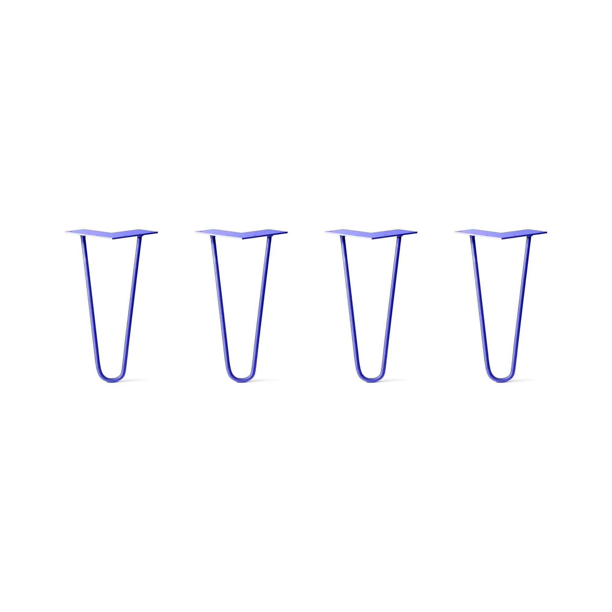 Hairpin Legs Set of 4, 2-Rod Design - Blue Powder Coated Finish