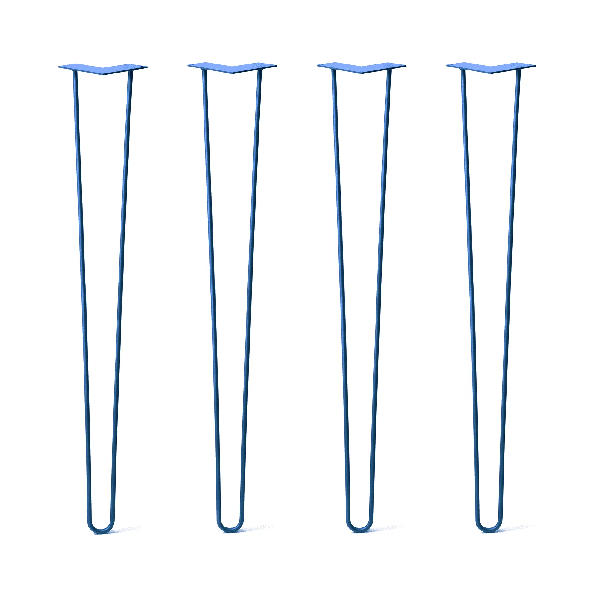 Hairpin Legs Set of 4, 2-Rod Design - Blue Powder Coated Finish