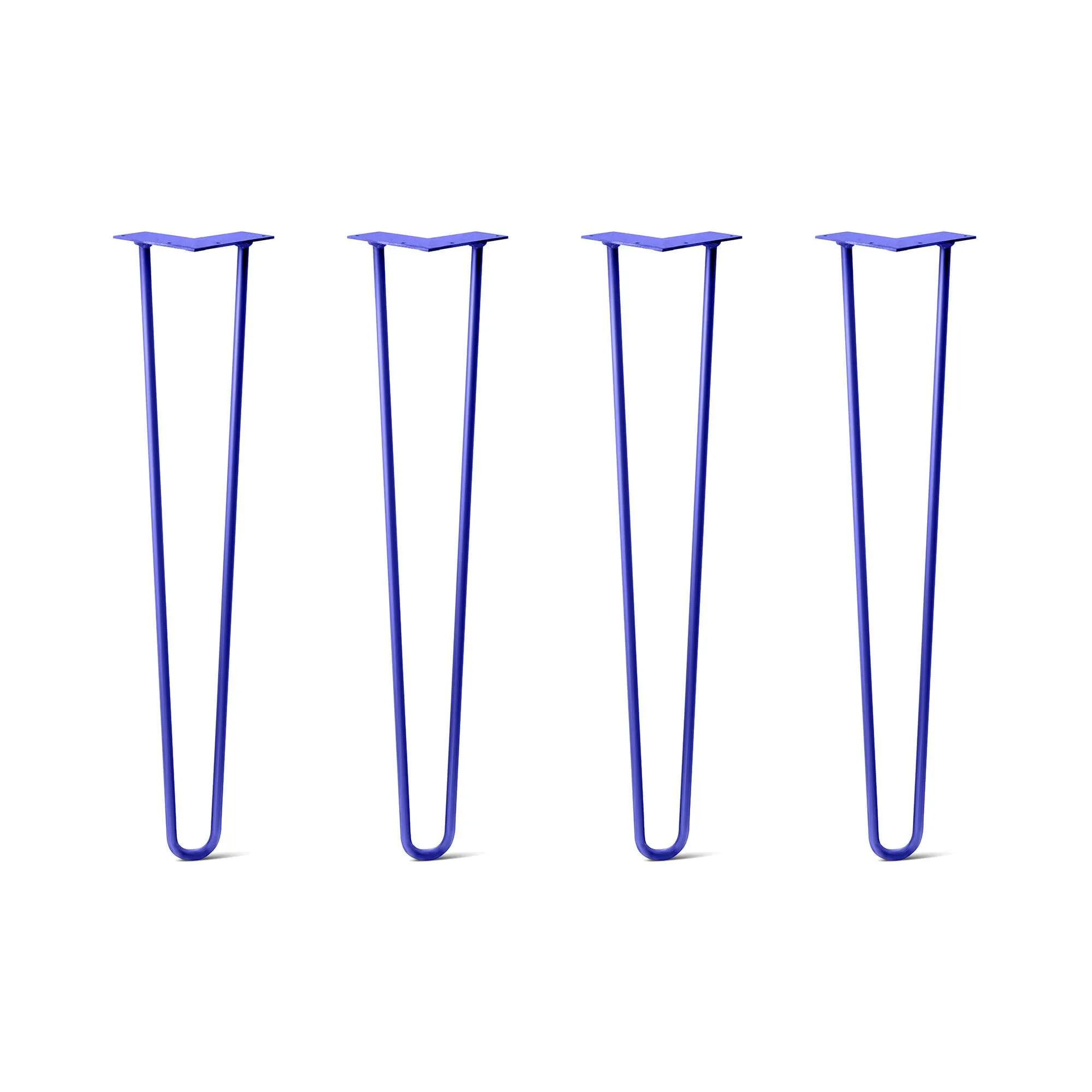Hairpin Legs Set of 4, 2-Rod Design - Blue Powder Coated Finish