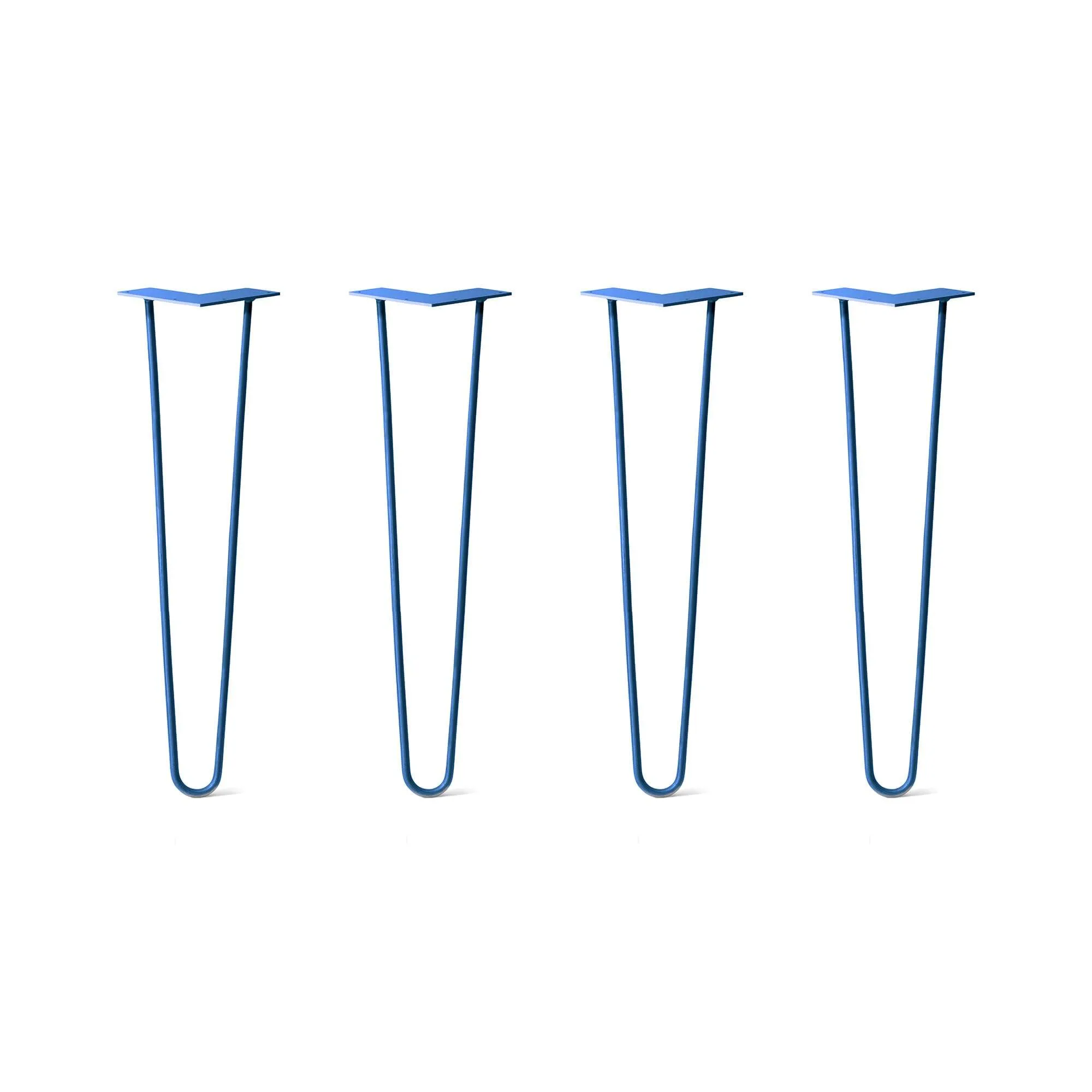 Hairpin Legs Set of 4, 2-Rod Design - Blue Powder Coated Finish