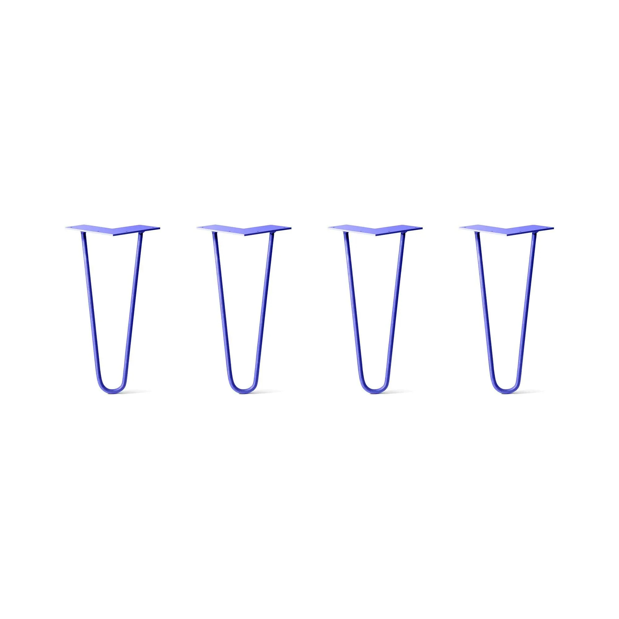 Hairpin Legs Set of 4, 2-Rod Design - Blue Powder Coated Finish