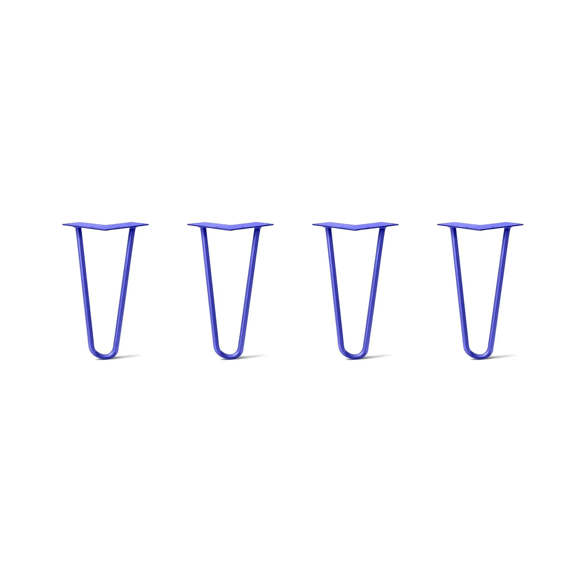 Hairpin Legs Set of 4, 2-Rod Design - Blue Powder Coated Finish