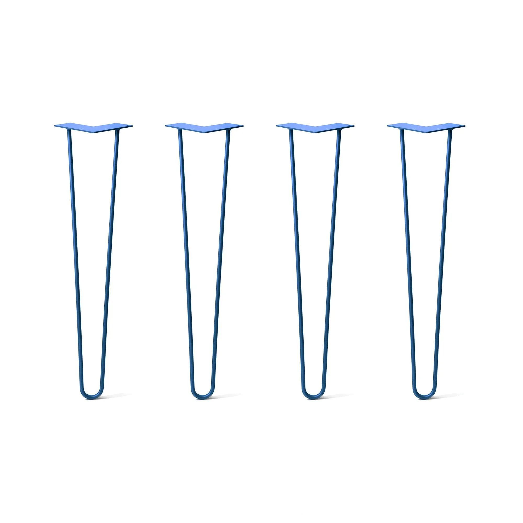 Hairpin Legs Set of 4, 2-Rod Design - Blue Powder Coated Finish