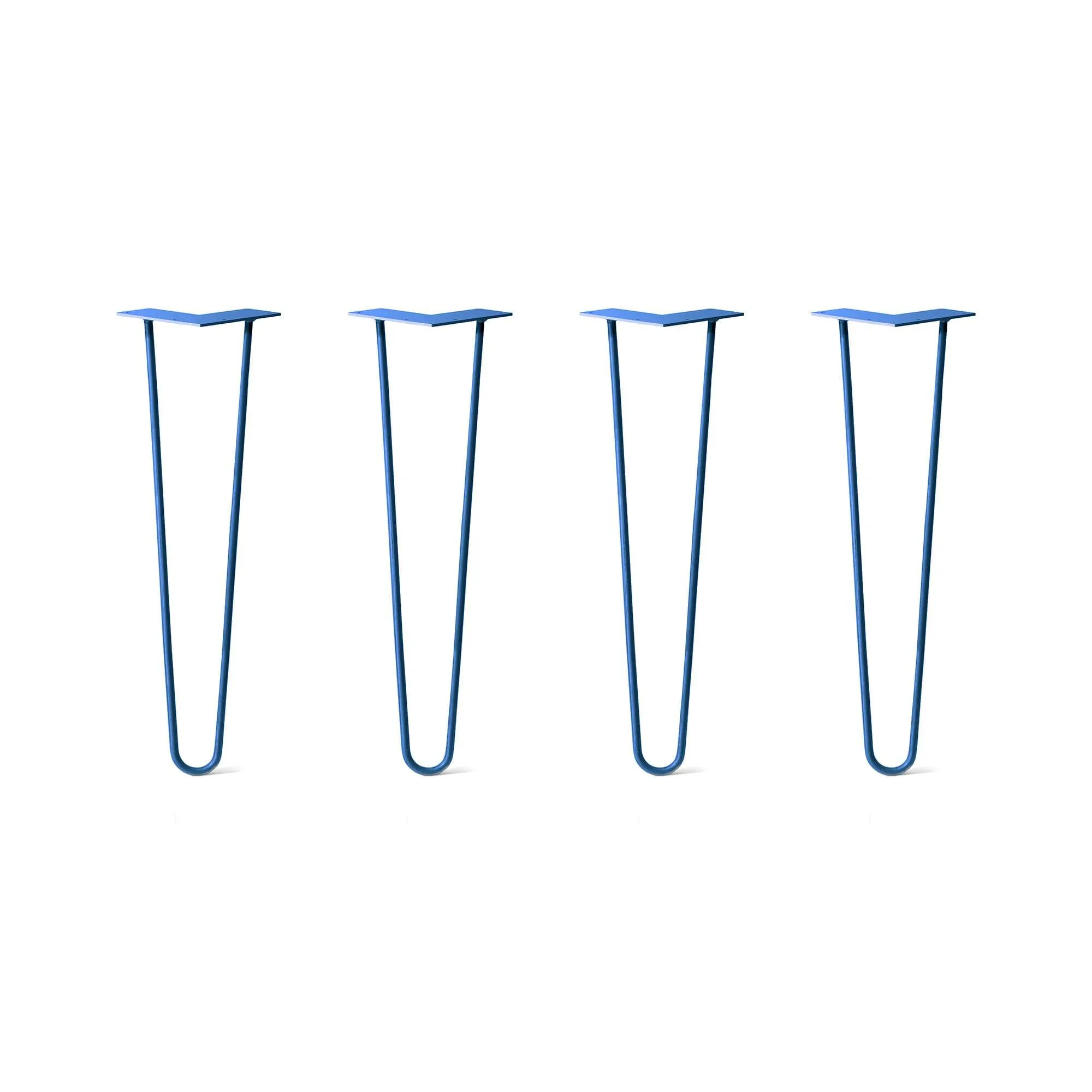 Hairpin Legs Set of 4, 2-Rod Design - Blue Powder Coated Finish