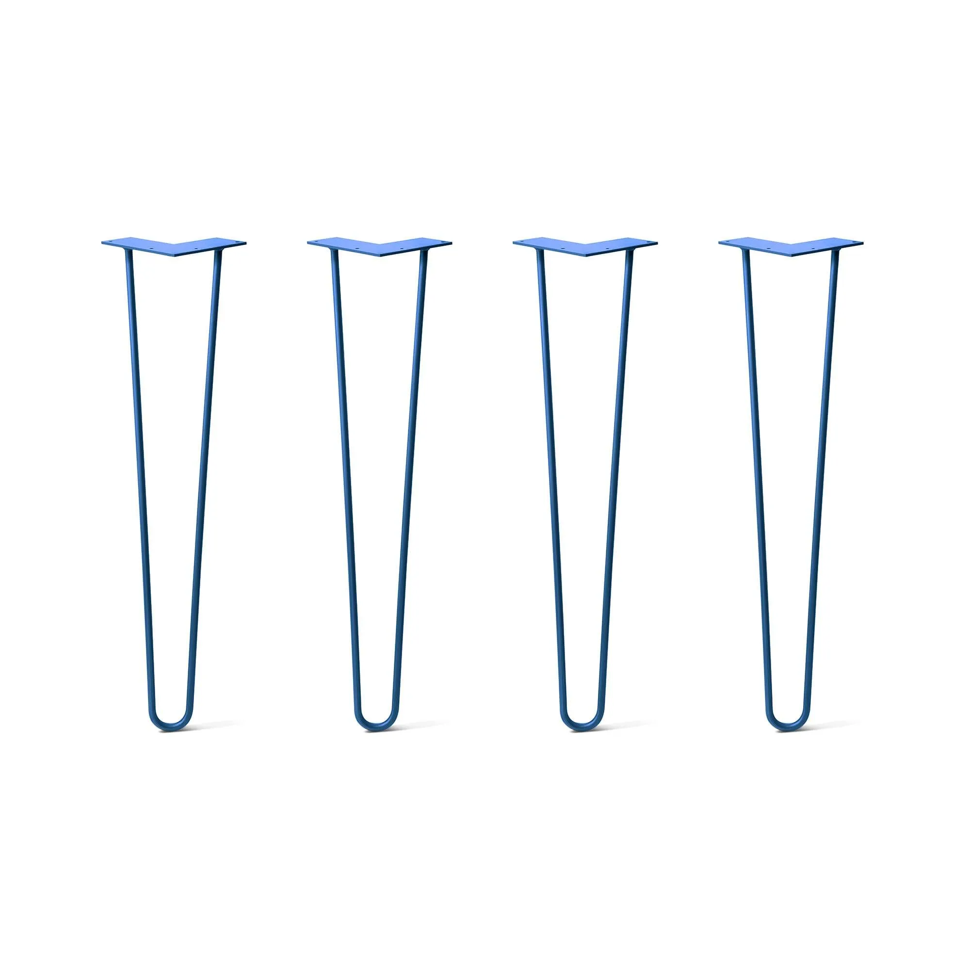 Hairpin Legs Set of 4, 2-Rod Design - Blue Powder Coated Finish