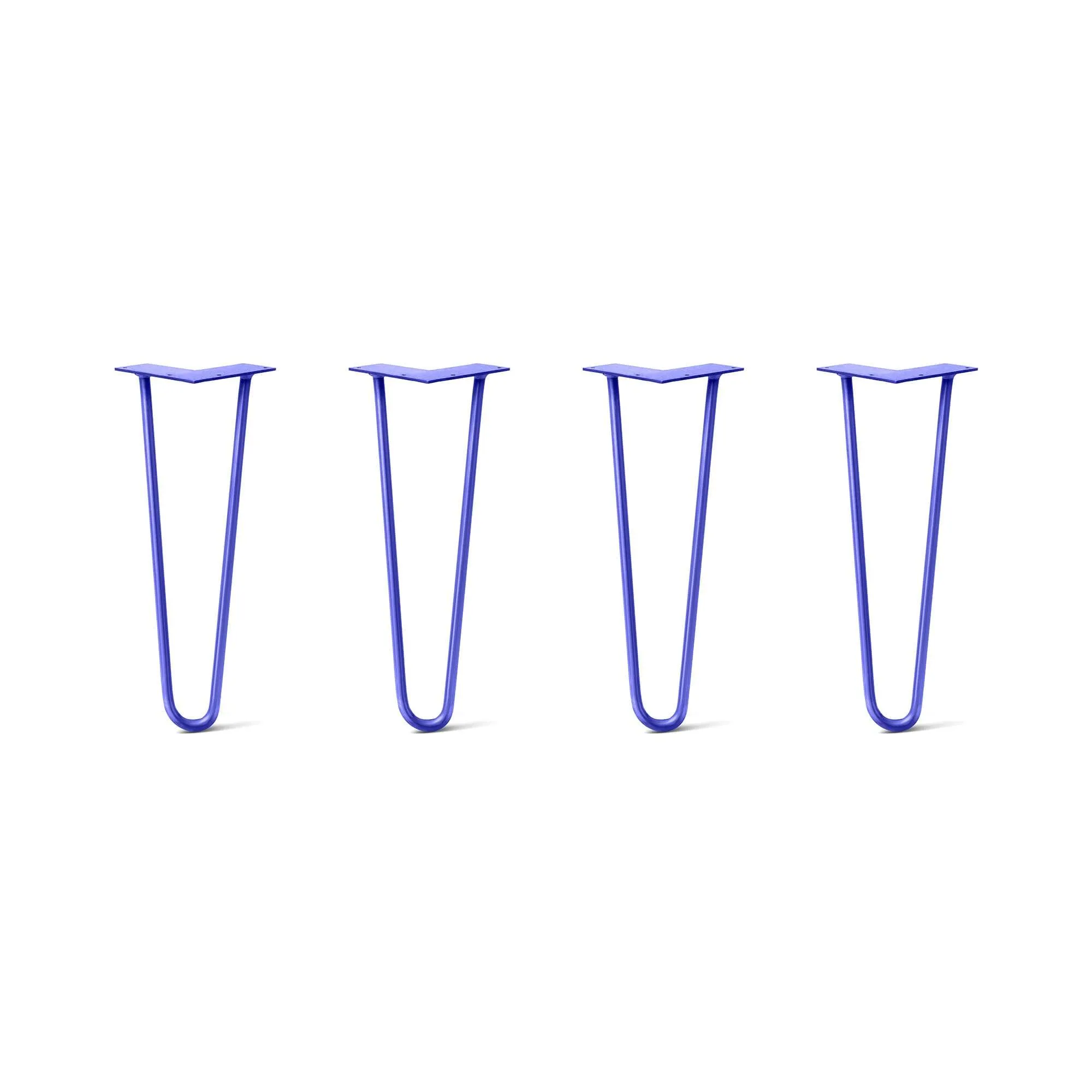 Hairpin Legs Set of 4, 2-Rod Design - Blue Powder Coated Finish