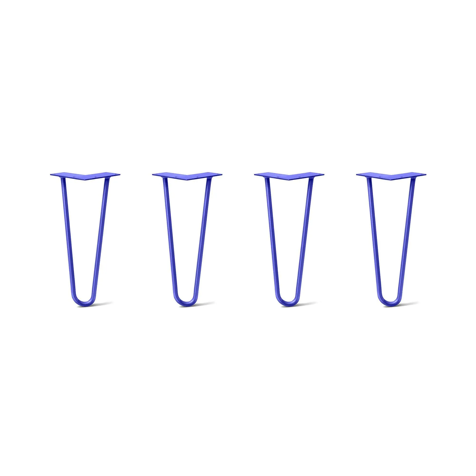 Hairpin Legs Set of 4, 2-Rod Design - Blue Powder Coated Finish