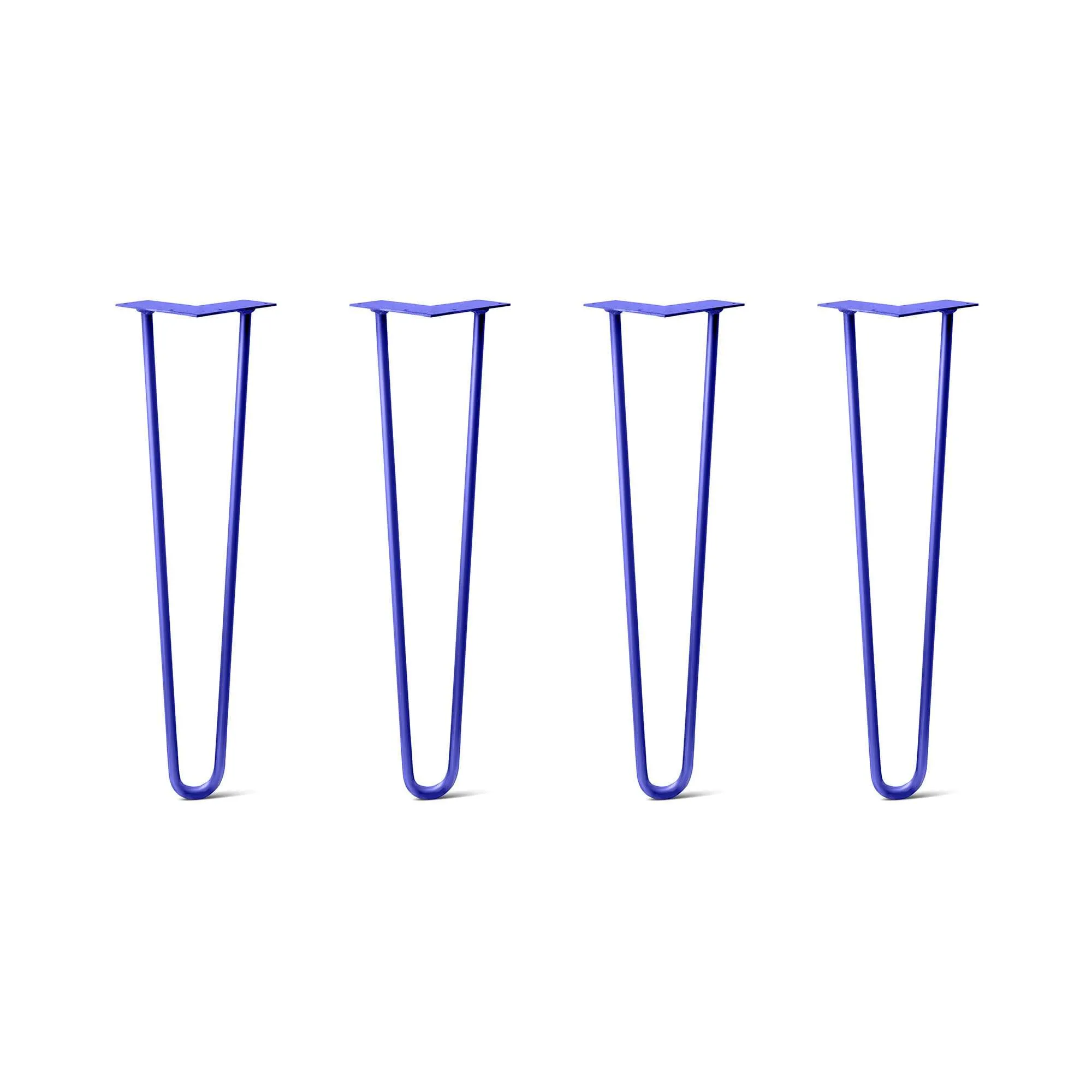 Hairpin Legs Set of 4, 2-Rod Design - Blue Powder Coated Finish