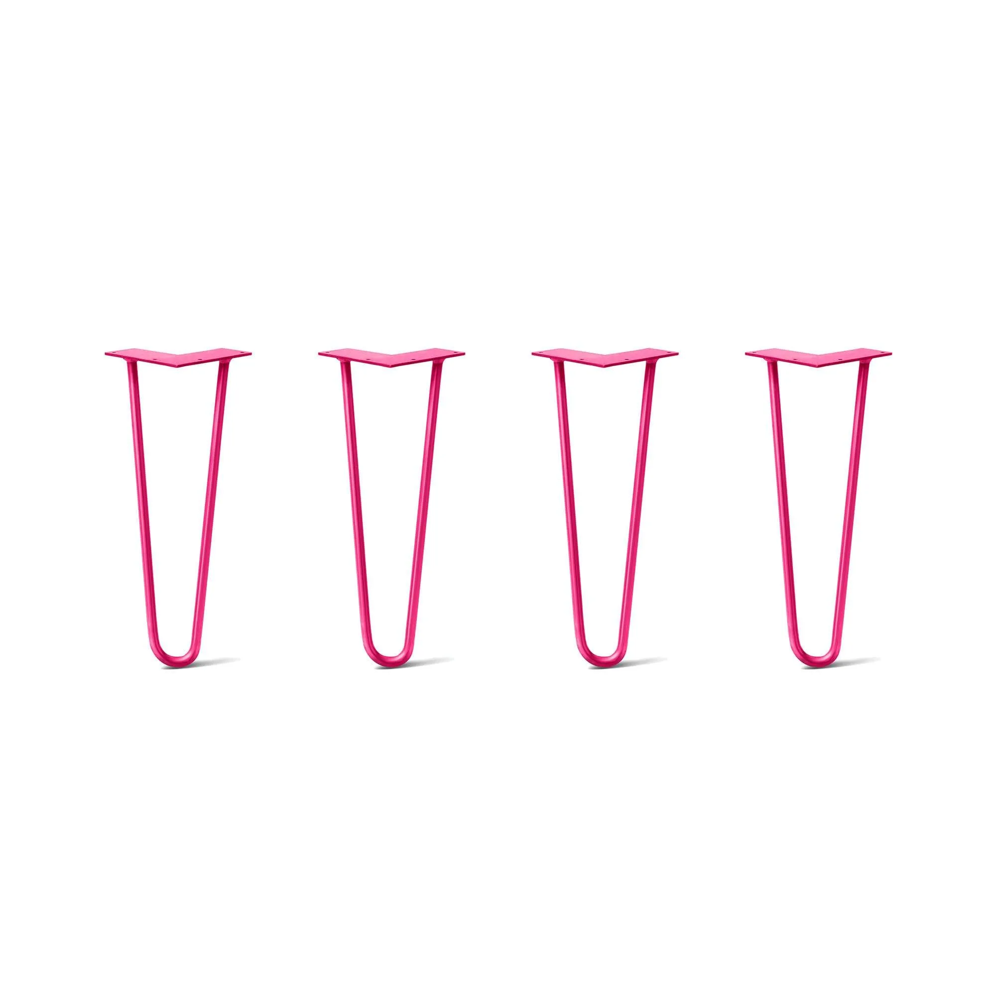Hairpin Legs Set of 4, 2-Rod Design - Fuchsia Powder Coated Finish
