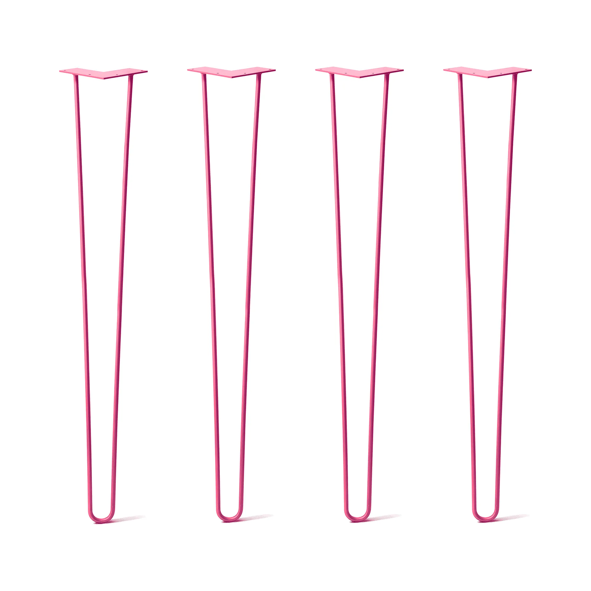 Hairpin Legs Set of 4, 2-Rod Design - Fuchsia Powder Coated Finish