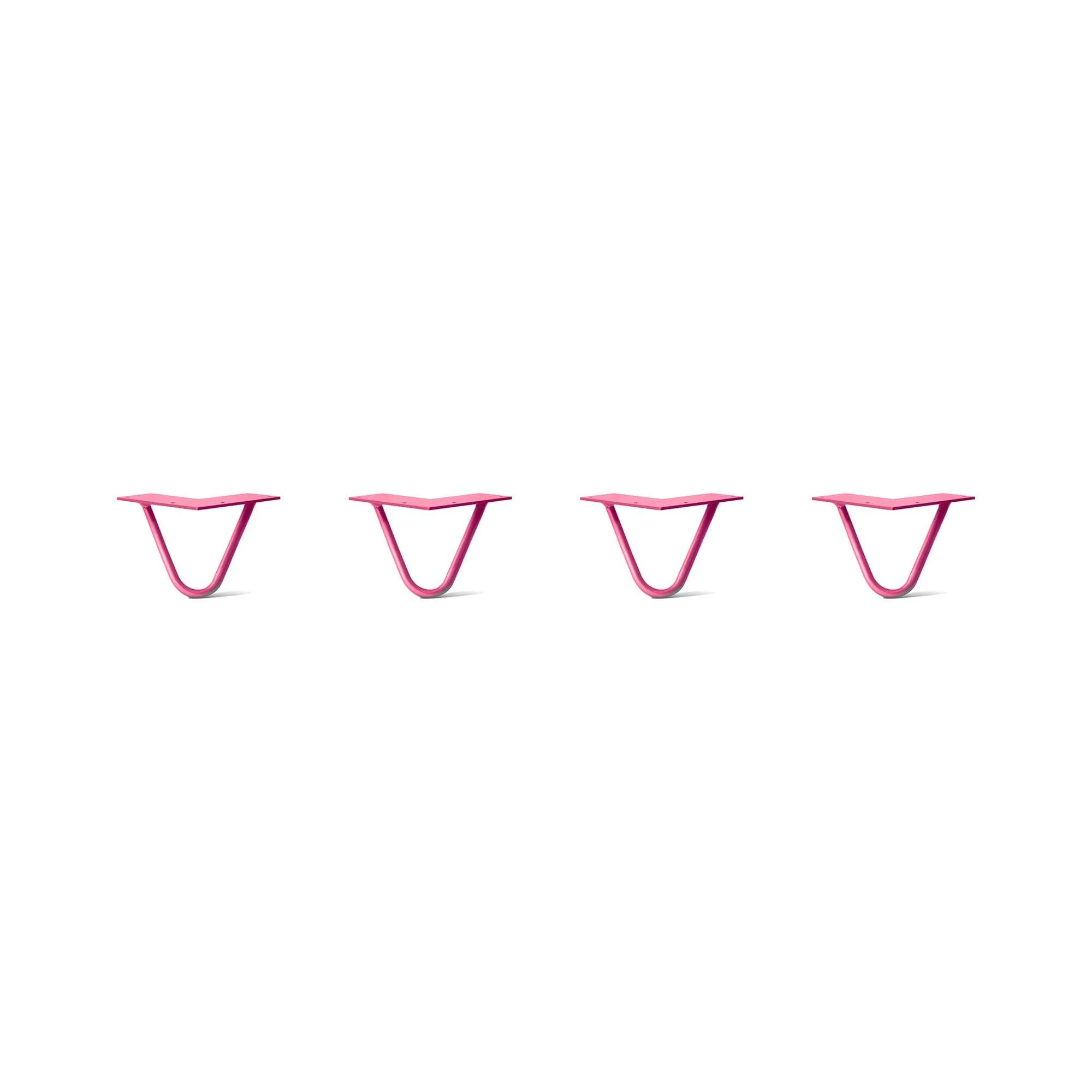 Hairpin Legs Set of 4, 2-Rod Design - Fuchsia Powder Coated Finish
