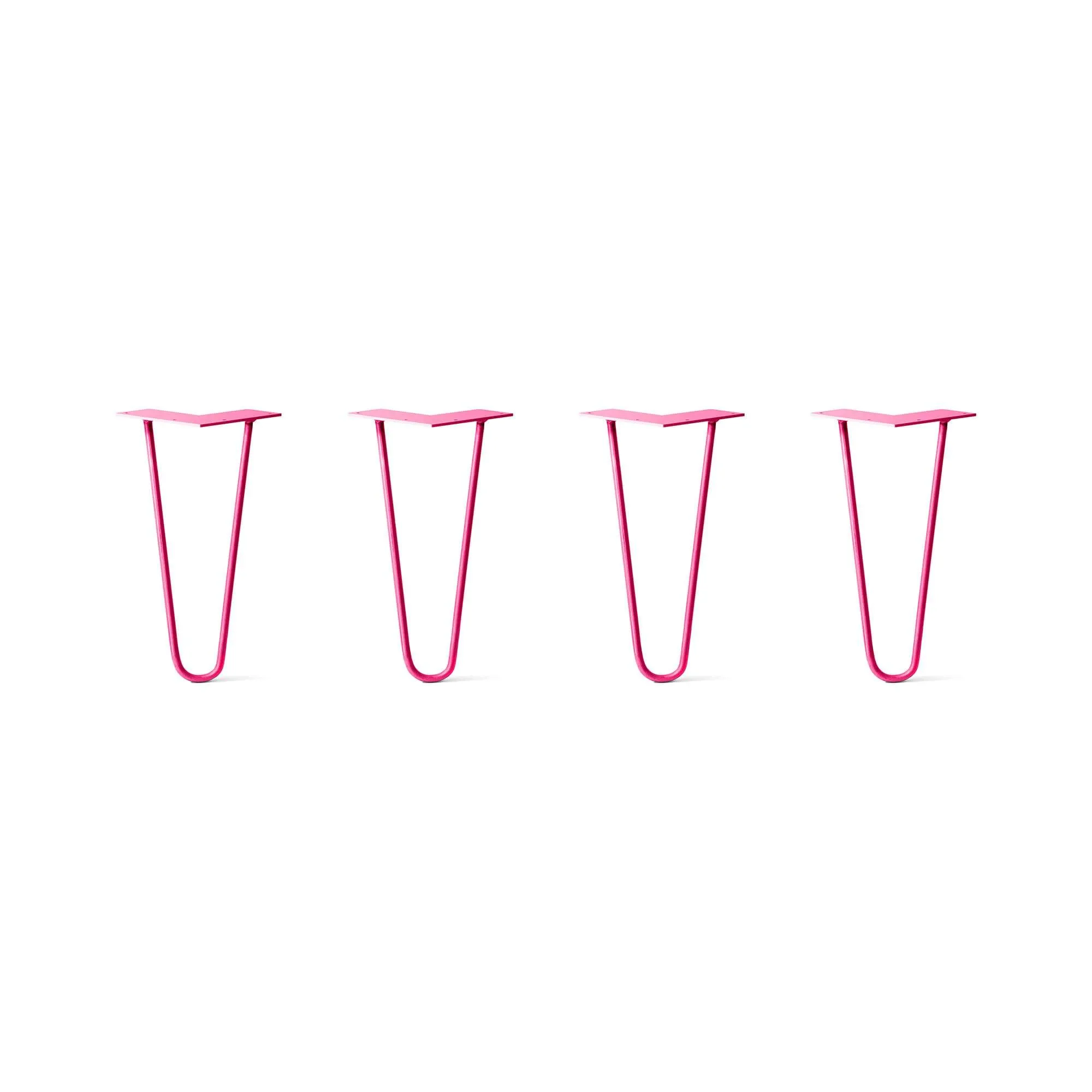 Hairpin Legs Set of 4, 2-Rod Design - Fuchsia Powder Coated Finish