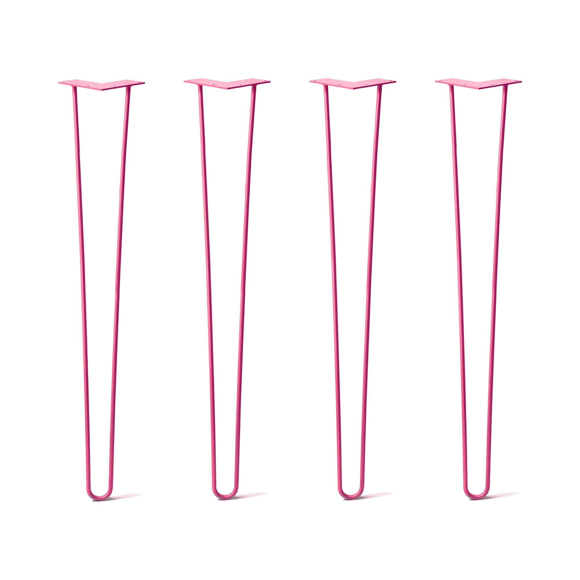 Hairpin Legs Set of 4, 2-Rod Design - Fuchsia Powder Coated Finish