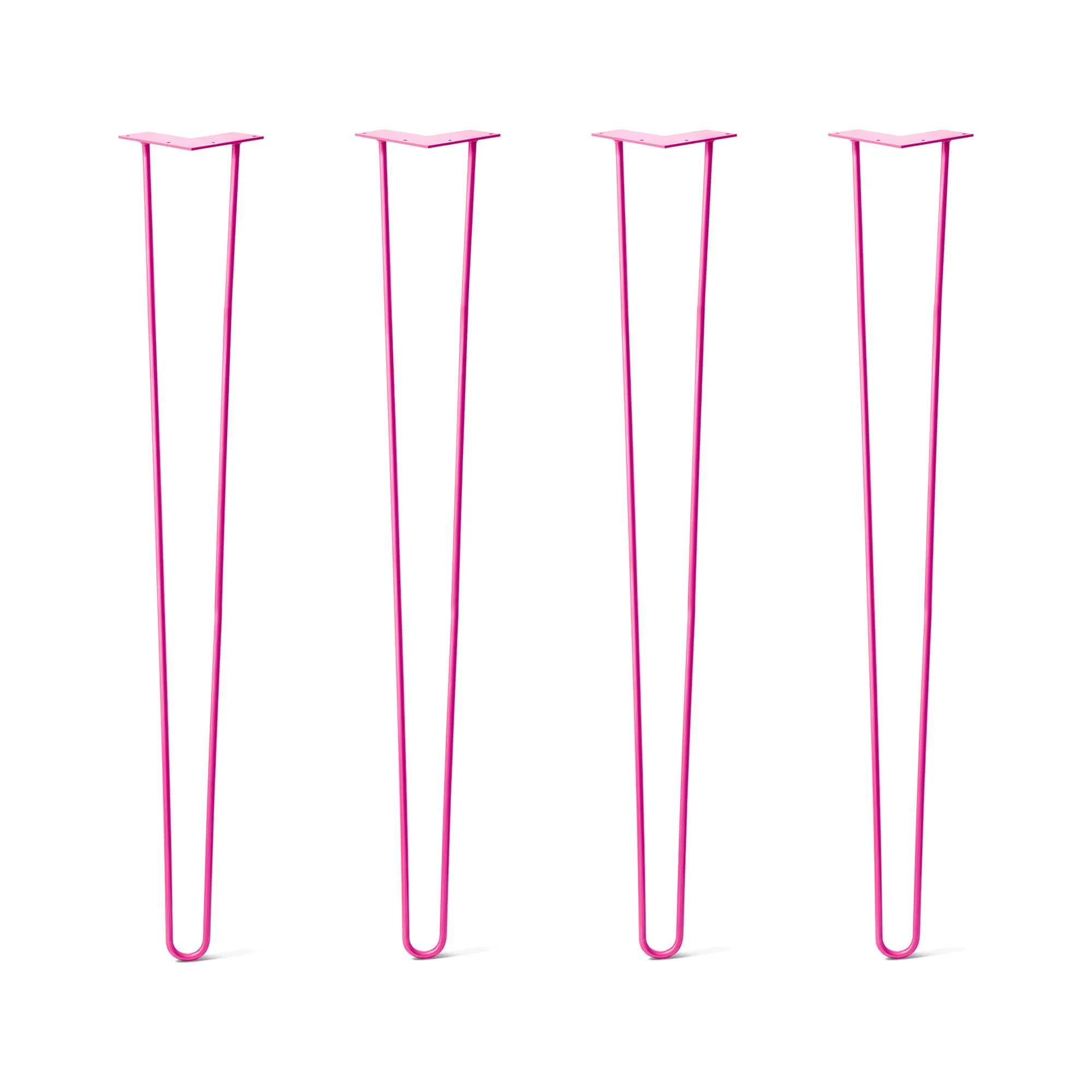 Hairpin Legs Set of 4, 2-Rod Design - Fuchsia Powder Coated Finish