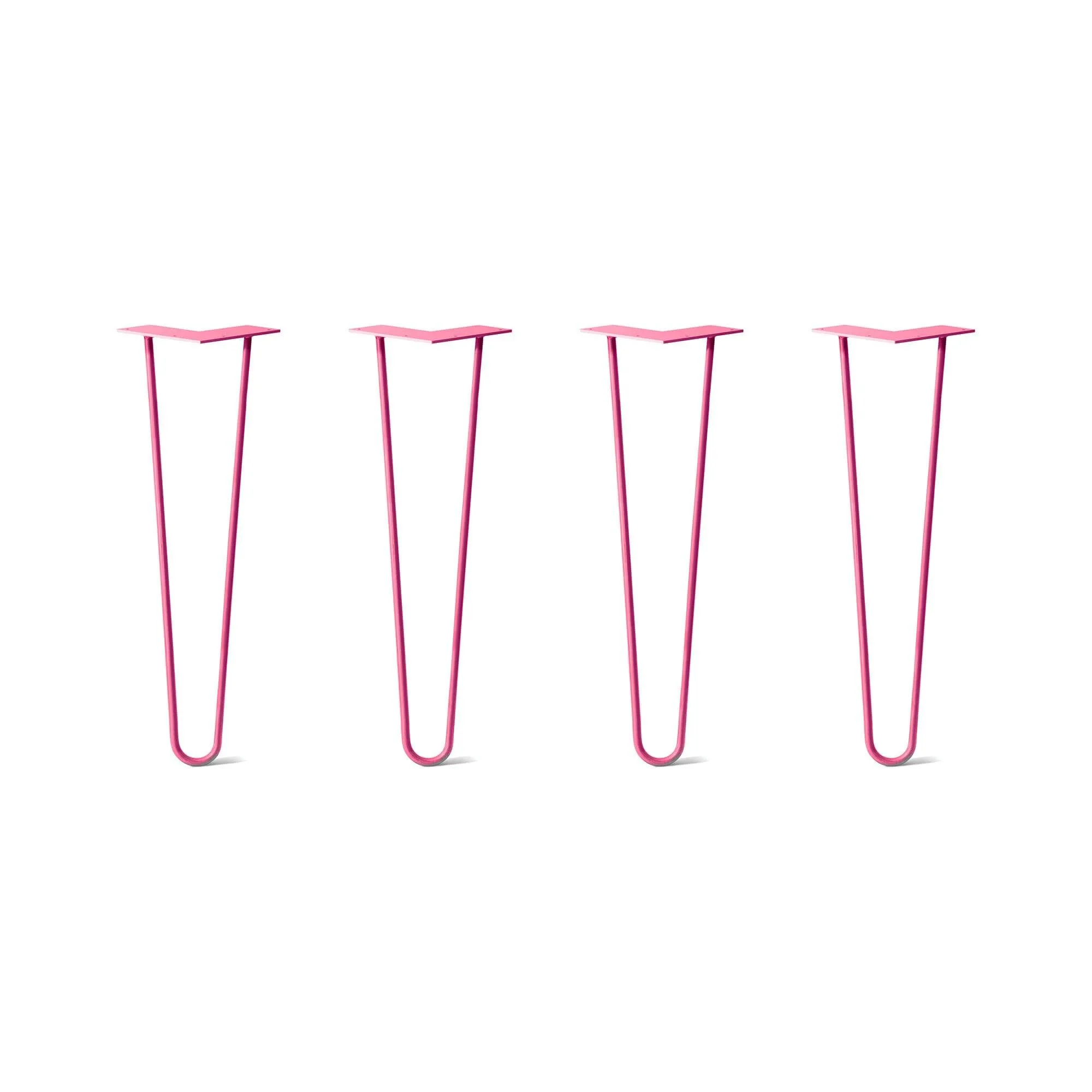 Hairpin Legs Set of 4, 2-Rod Design - Fuchsia Powder Coated Finish