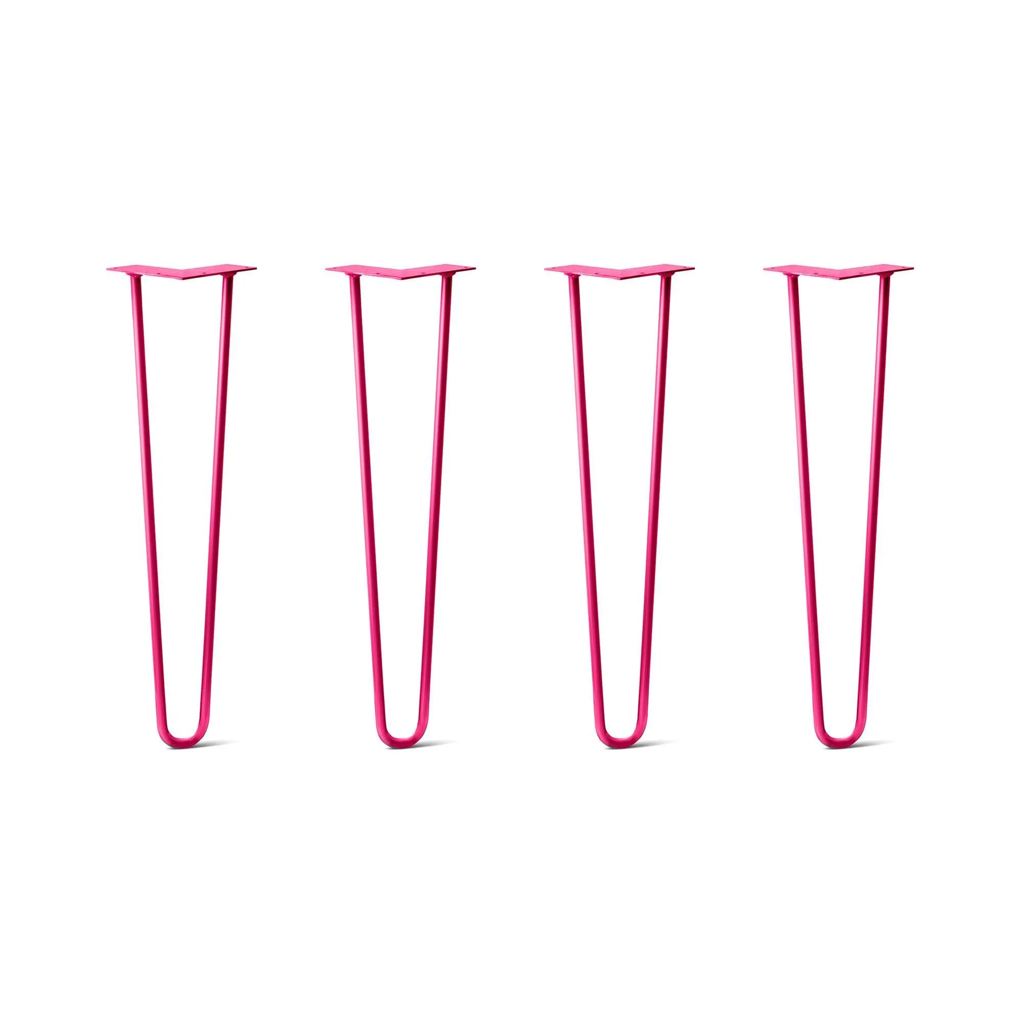 Hairpin Legs Set of 4, 2-Rod Design - Fuchsia Powder Coated Finish