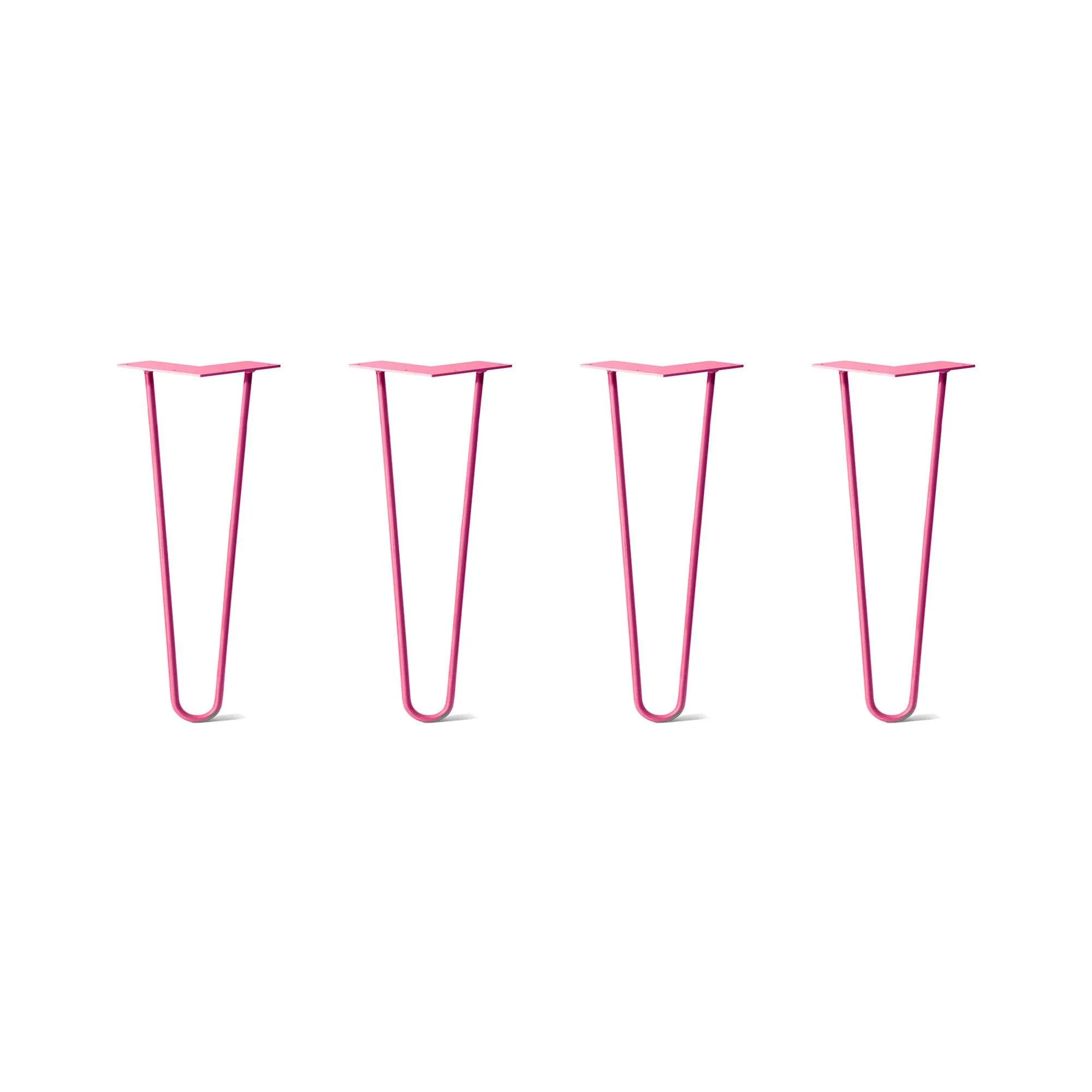 Hairpin Legs Set of 4, 2-Rod Design - Fuchsia Powder Coated Finish